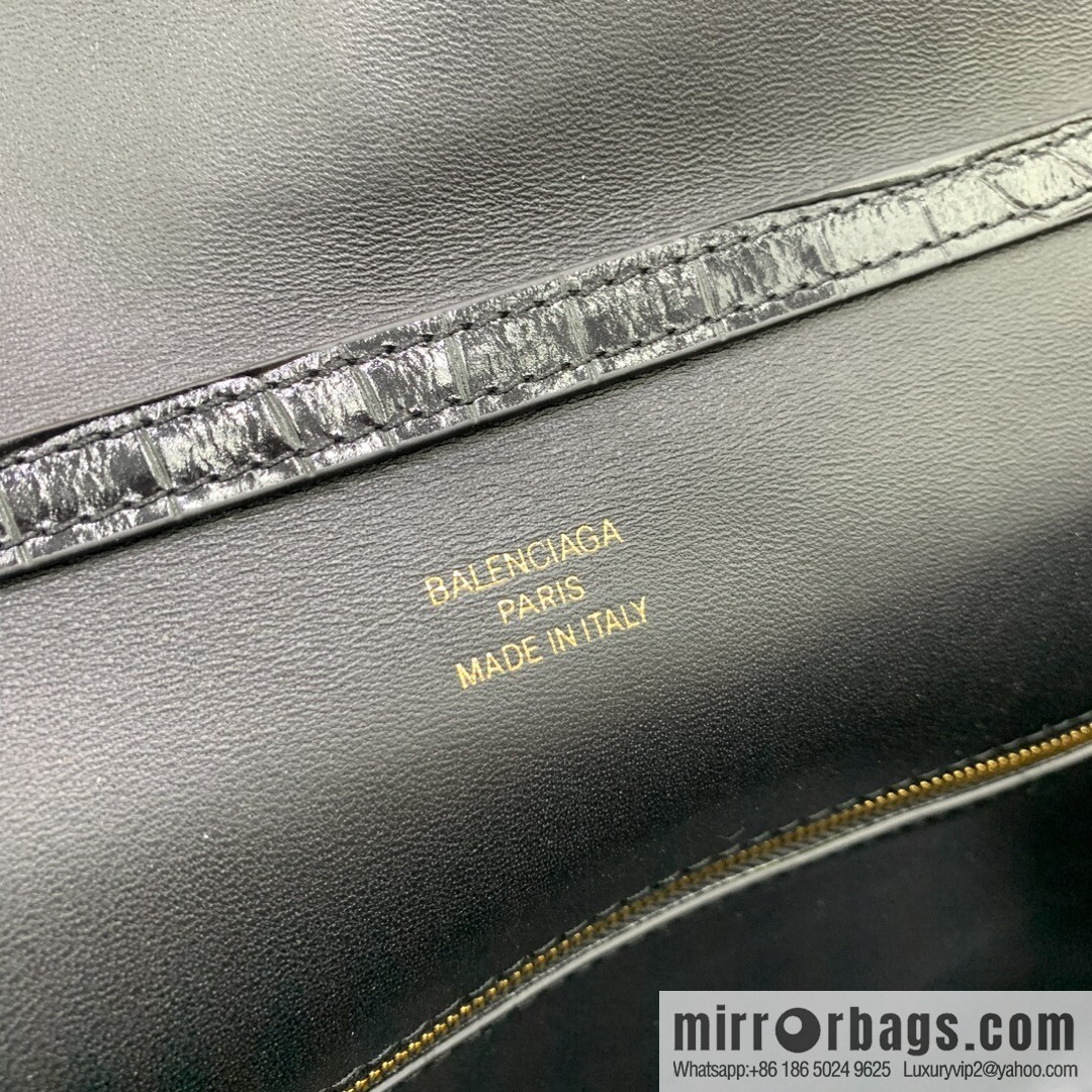 🖤[Large crocodile black 】 𝐁𝐀𝐋𝐄𝐍𝐂𝐈𝐀𝐆𝐀 𝐑𝐎𝐃𝐄𝐎 𝐁𝐀𝐆 series handbag model number: 78972
