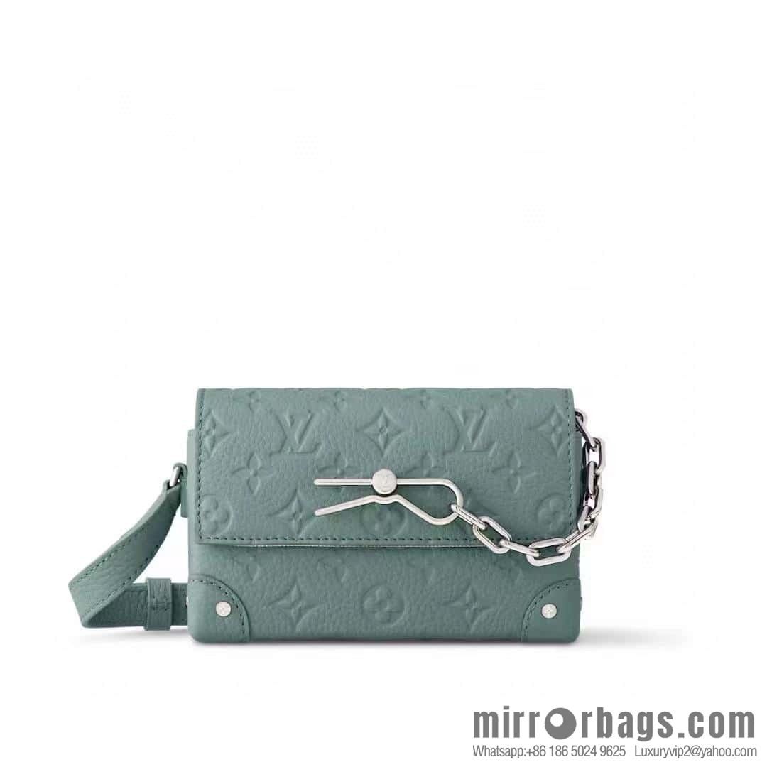 [Boutique‑grade] M13866 gray-green, full leather speedy pillow bag Keepall XS handbag