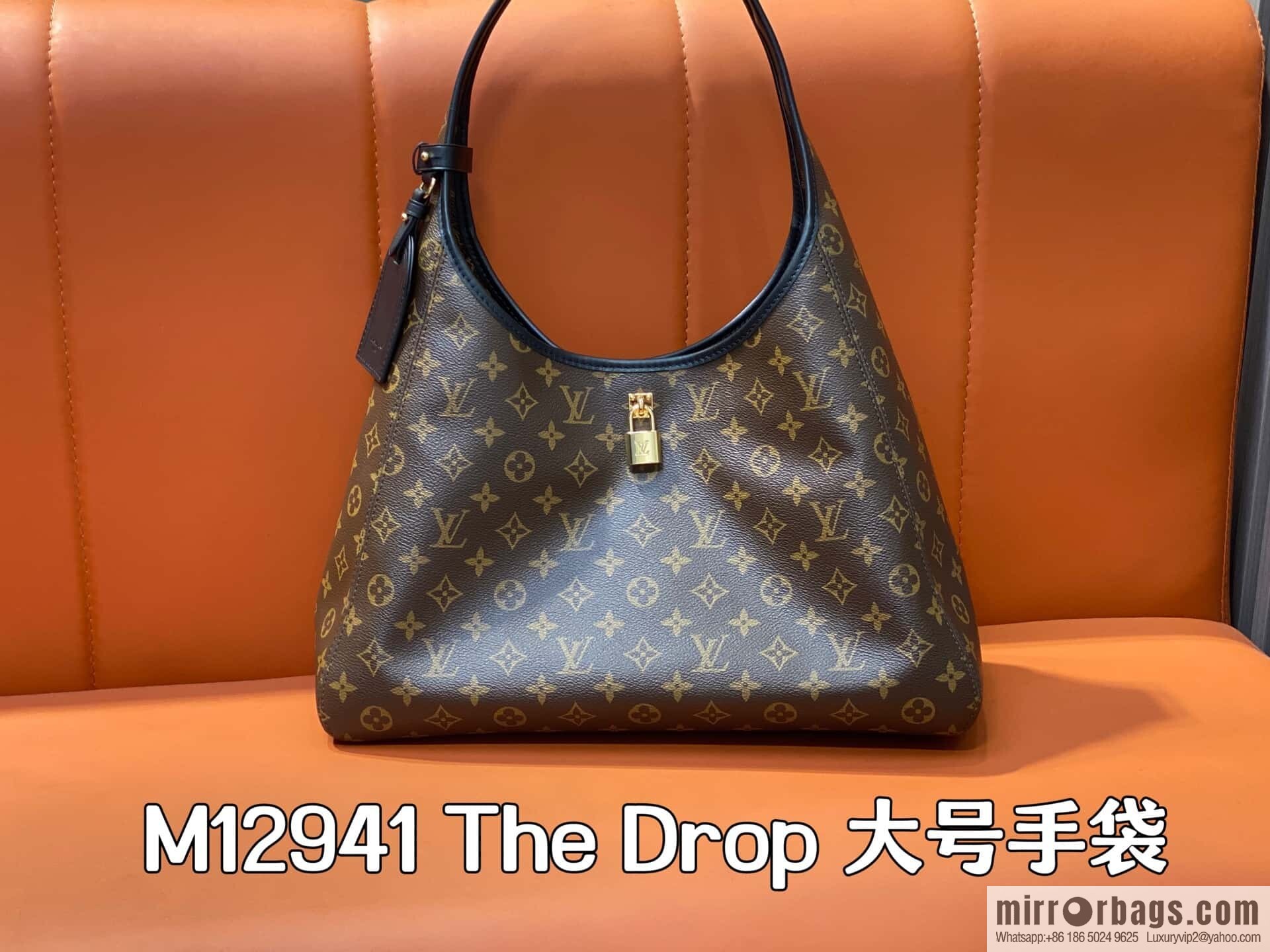 [Premium‑quality] M12941 monogram black hand carry armpit bag The Drop large handbag