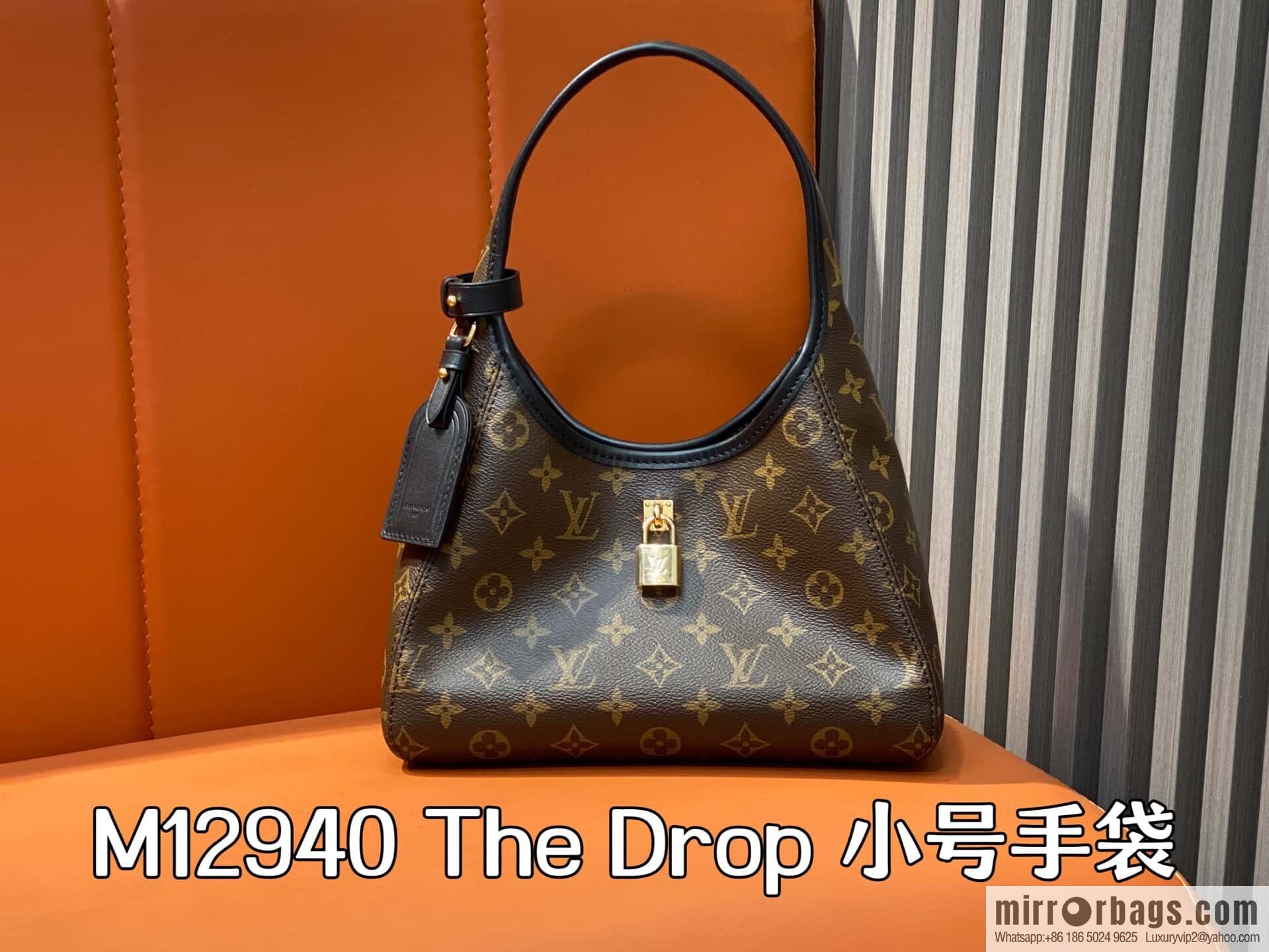 [Premium‑quality] M12940 monogram black hand carry armpit bag, the new The Drop small handbag of the season