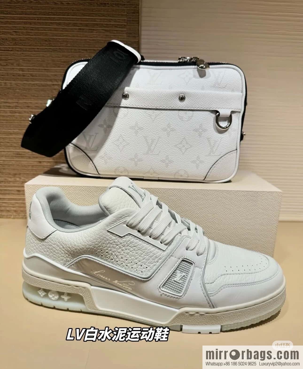 [Boutique‑grade] M31069 white flower, men's bag messenger bag ALPHA messenger bag