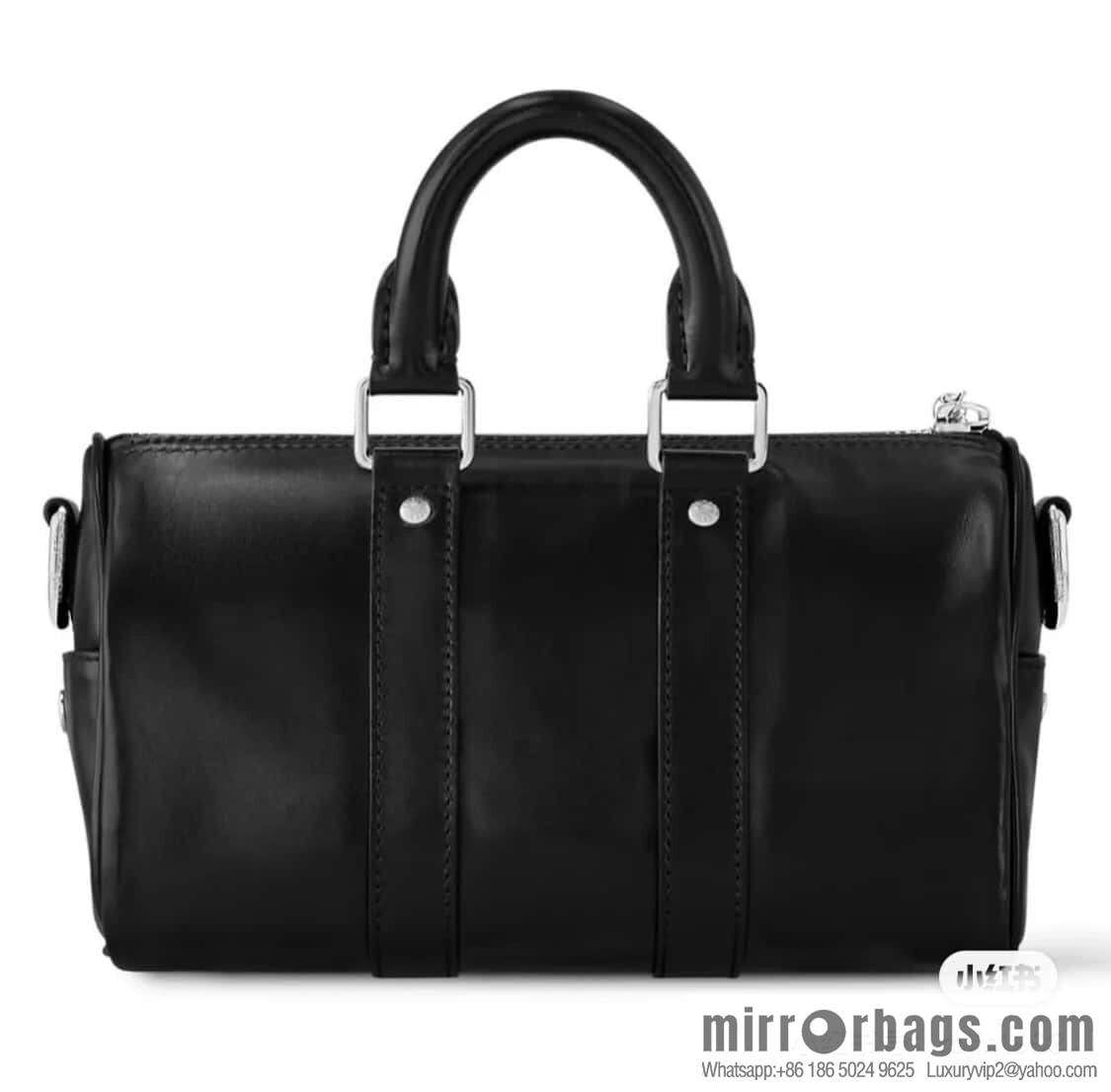 [Boutique‑grade] M13988 black full leather men's bag, pillow bag KEEPALL BANDOULIZRE 25 handbag
