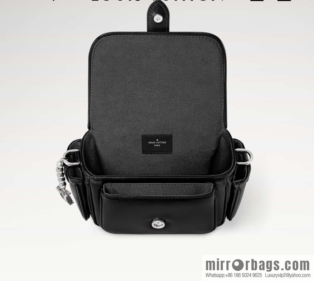 [Premium‑quality] M13989 black full leather men's bag messenger bag cargo mini messenger handbag