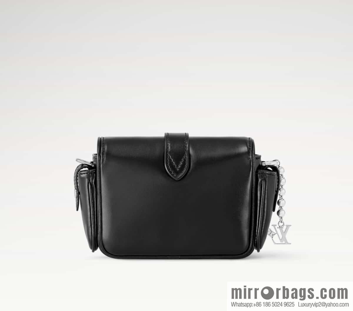 [Premium‑quality] M13989 black full leather men's bag messenger bag cargo mini messenger handbag