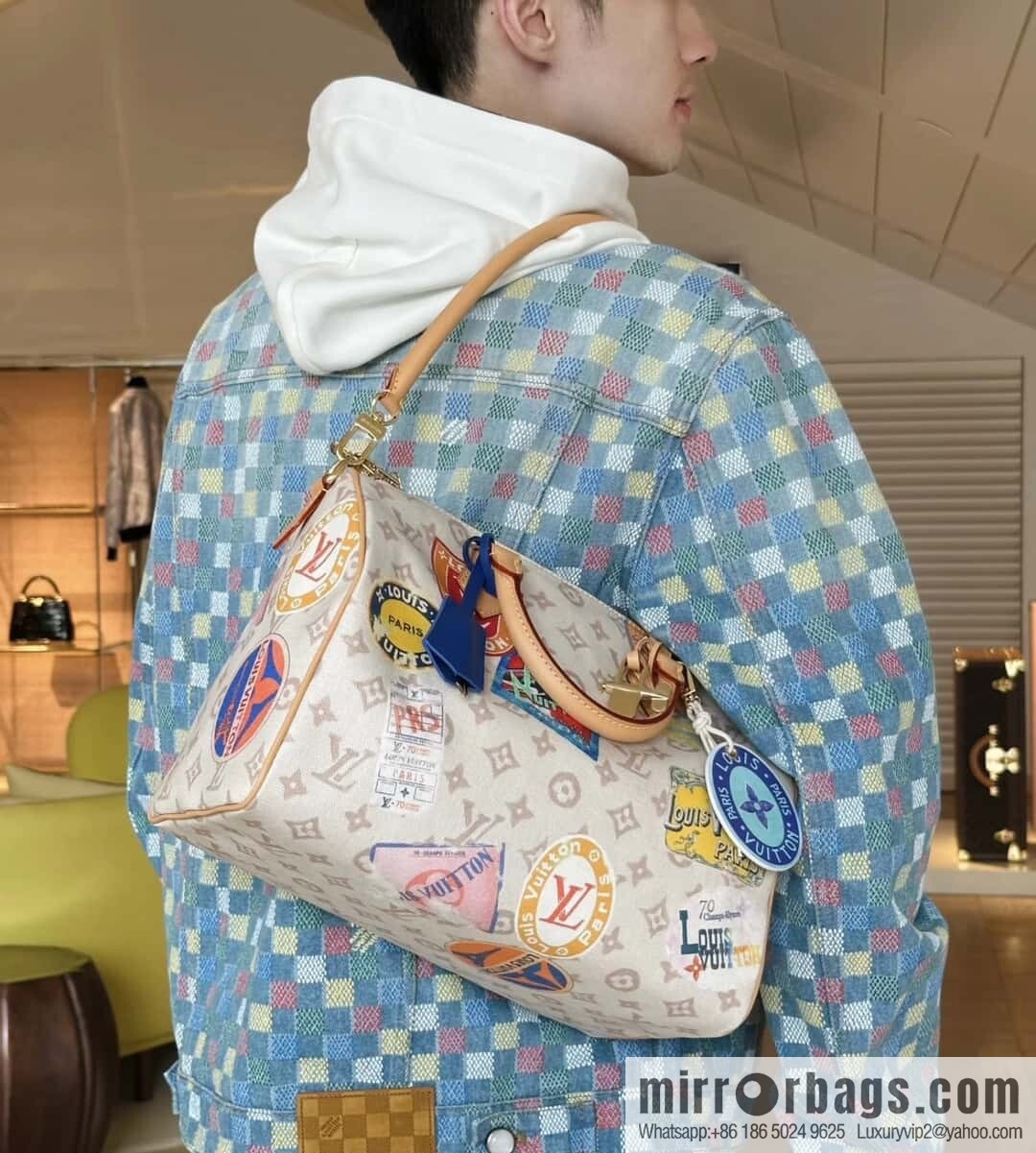 [Premium‑quality] M14587 white badge, pillow bag speedy Speedy Soft 30 handbag