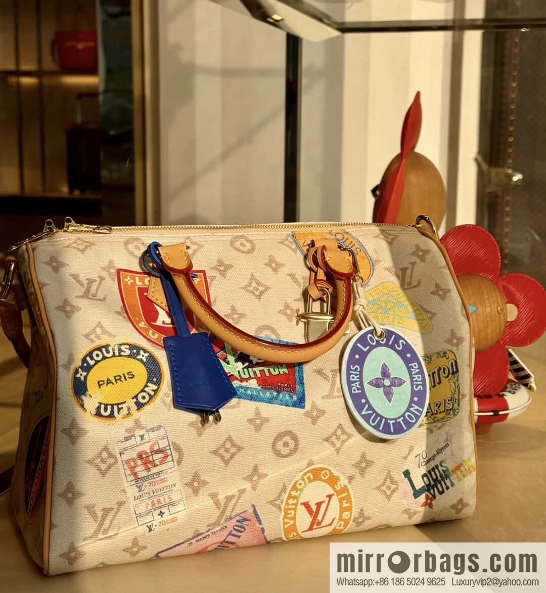 [Premium‑quality] M14587 white badge, pillow bag speedy Speedy Soft 30 handbag