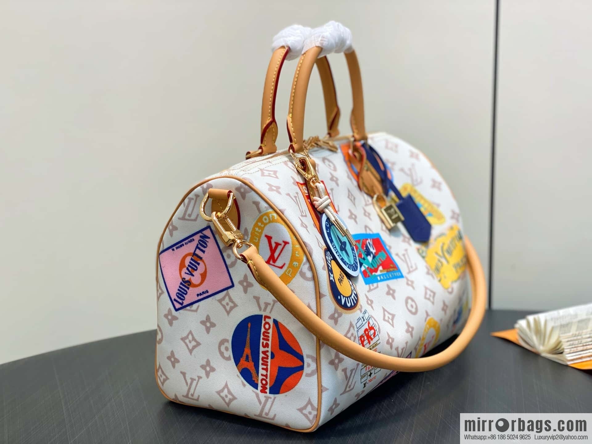 [Premium‑quality] M14587 white badge, pillow bag speedy Speedy Soft 30 handbag