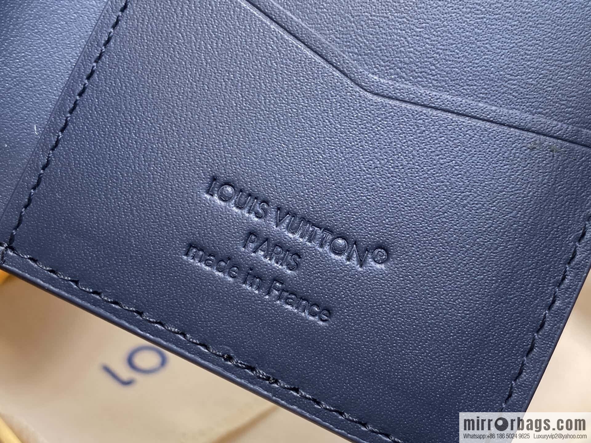 [Premium‑quality] M14786 dark blue, full leather card holder wallet pocket wallet