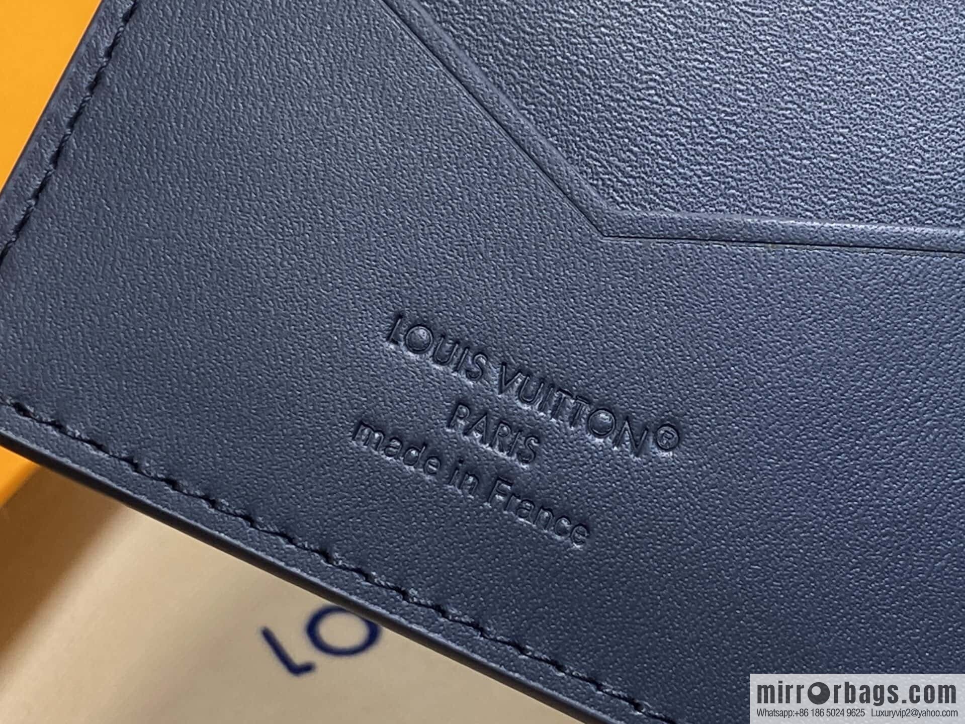 [Premium‑quality] M14792 dark blue, full leather embossed passport holder, passport holder, passport cover