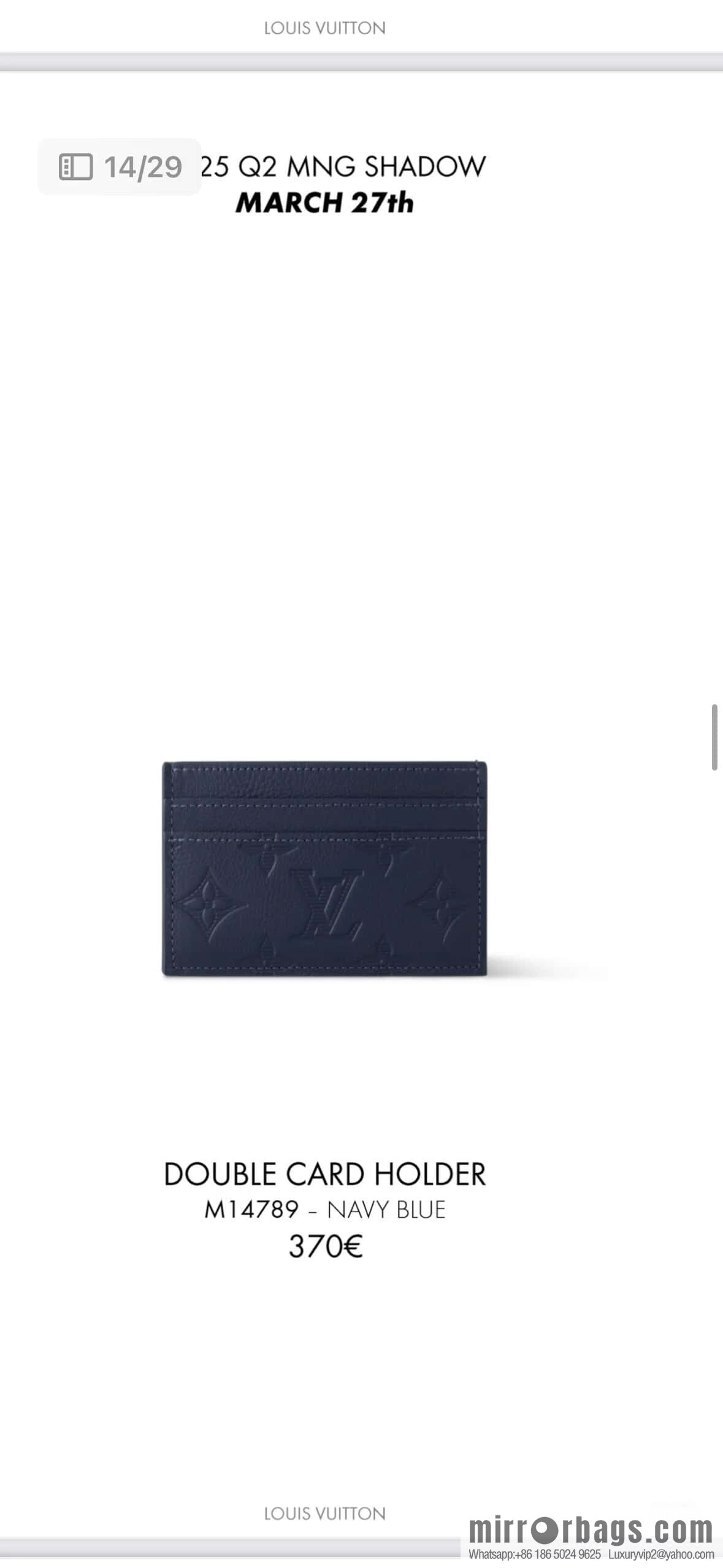 [Premium‑quality] M14847 dark blue, full leather embossed single zipper wallet ZIPPY zipper wallet