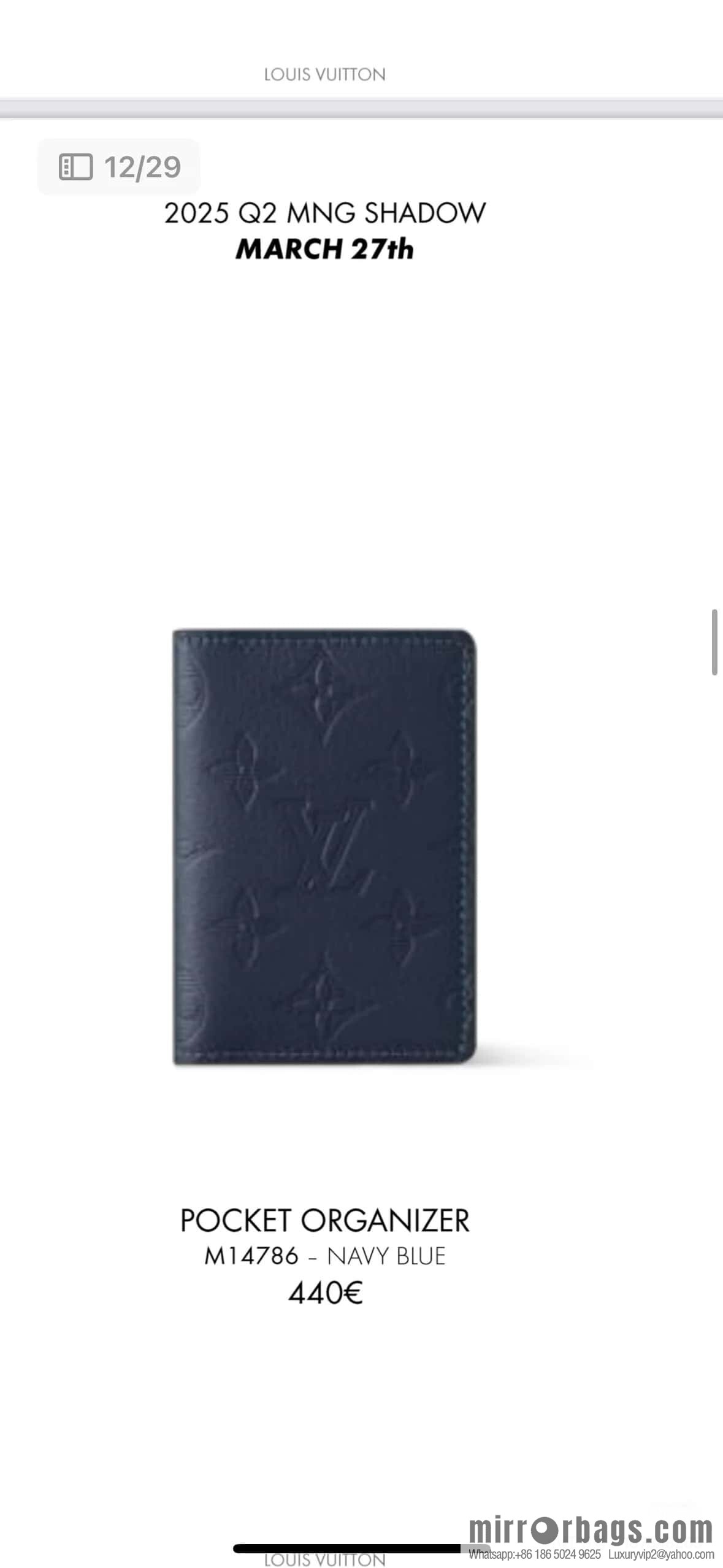 [Premium‑quality] M14847 dark blue, full leather embossed single zipper wallet ZIPPY zipper wallet
