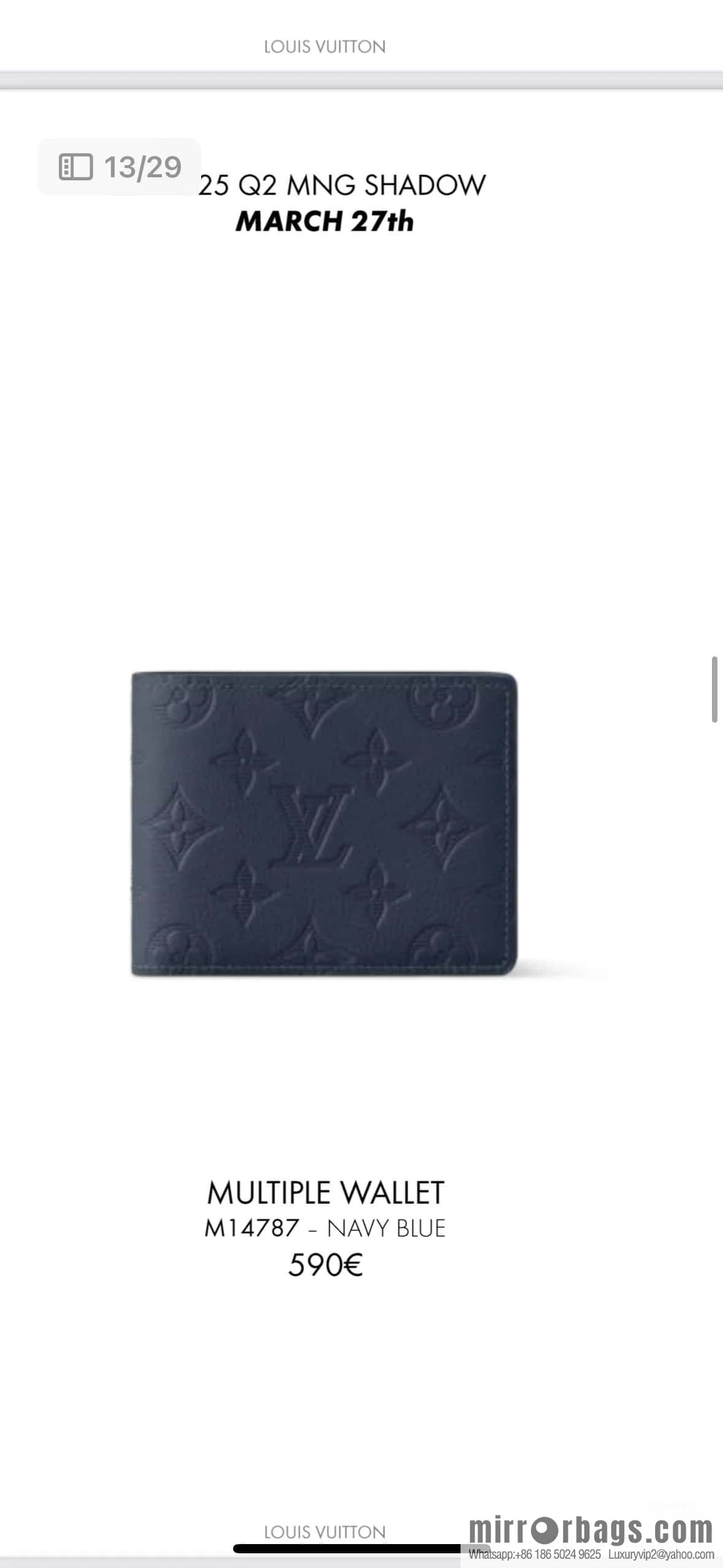 [Premium‑quality] M14847 dark blue, full leather embossed single zipper wallet ZIPPY zipper wallet