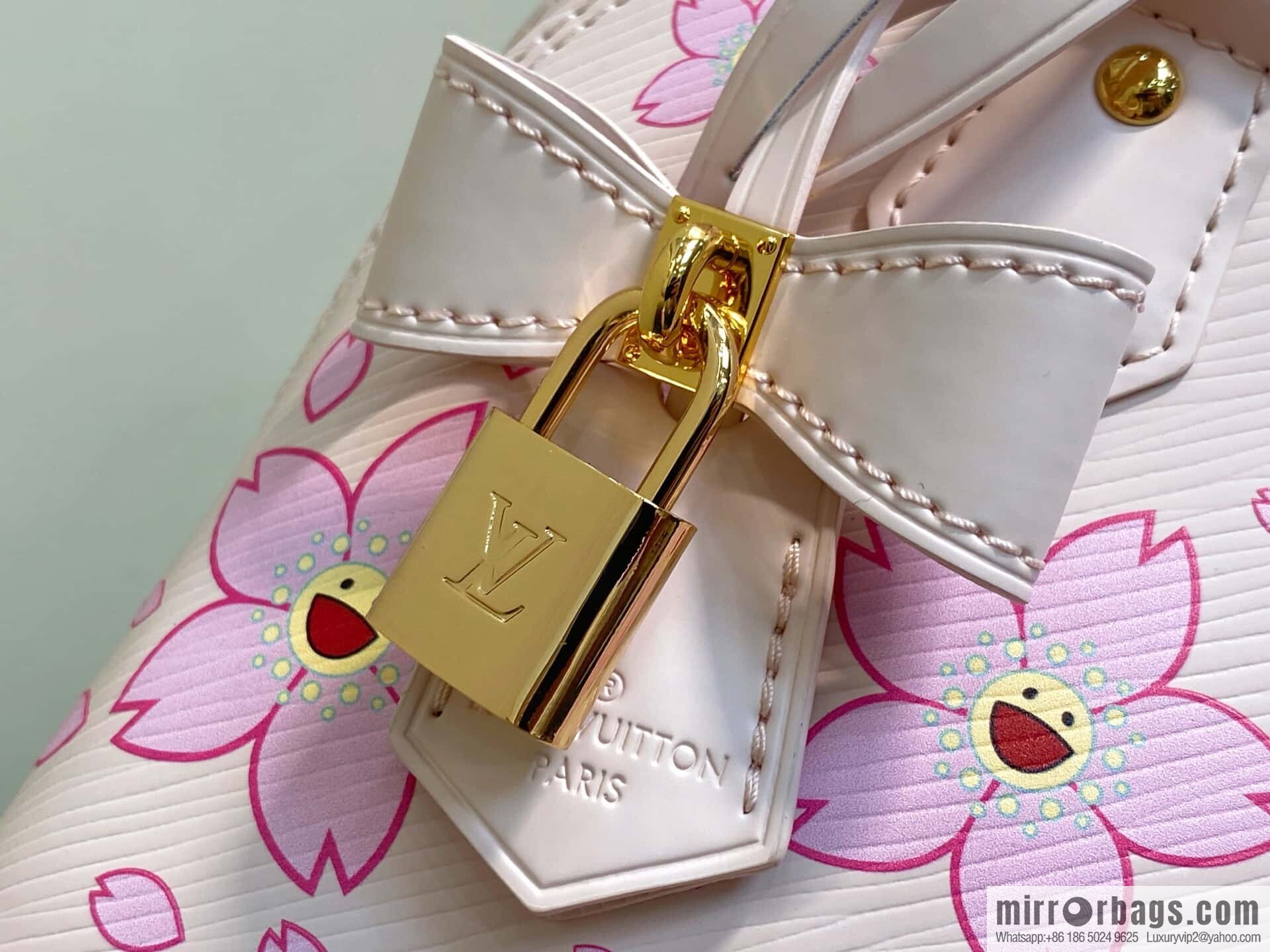 [Boutique‑grade] M13104 pink cherry blossom epi shell bag LV × TM alma BB handbag