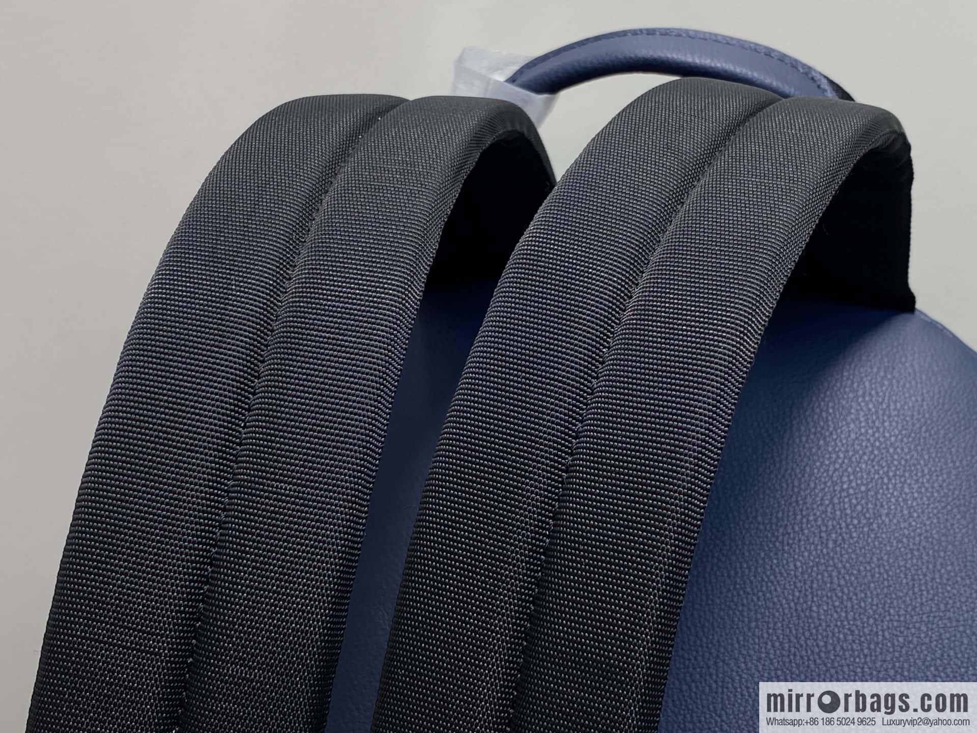 [Premium‑quality] M14884 dark blue, opposite version shoulder strap full leather embossed backpack DISCOVERY backpack