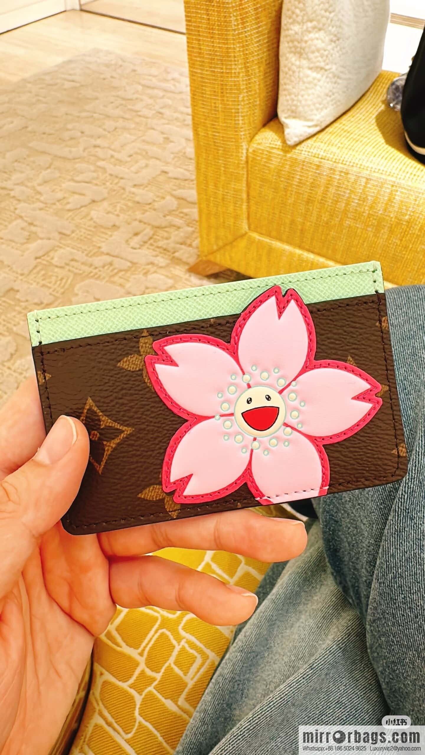 [Boutique‑grade] M13429 Sakura card holder wallet LV x TM card holder m13439 Murakami Takashi