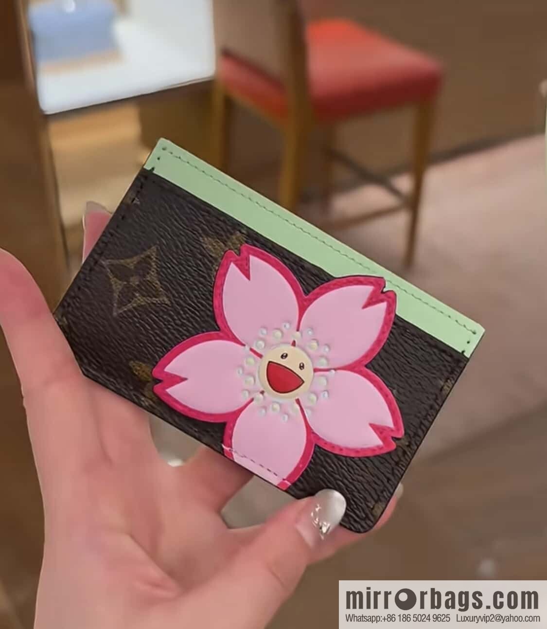 [Boutique‑grade] M13429 Sakura card holder wallet LV x TM card holder m13439 Murakami Takashi