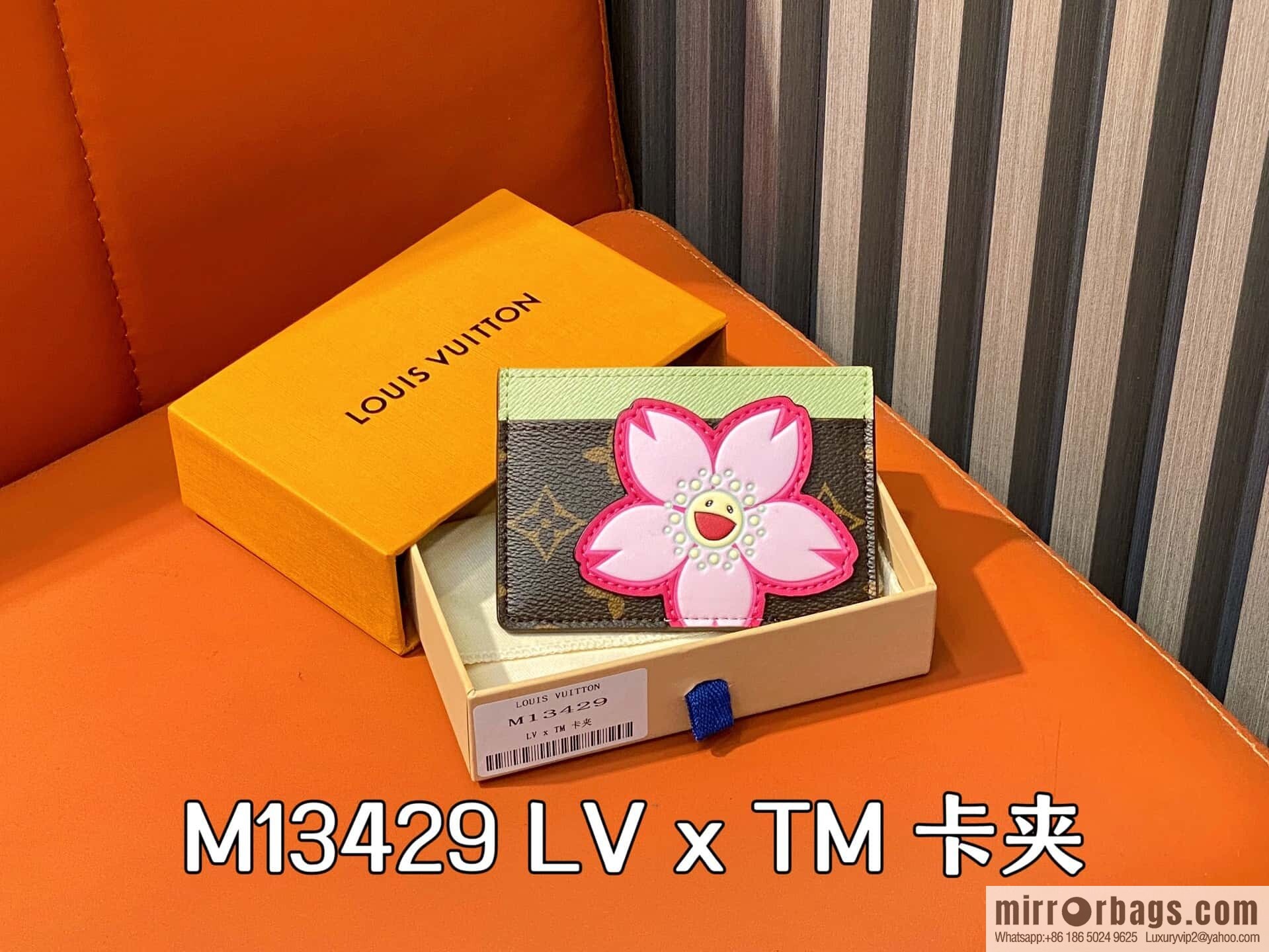 [Boutique‑grade] M13429 Sakura card holder wallet LV x TM card holder m13439 Murakami Takashi