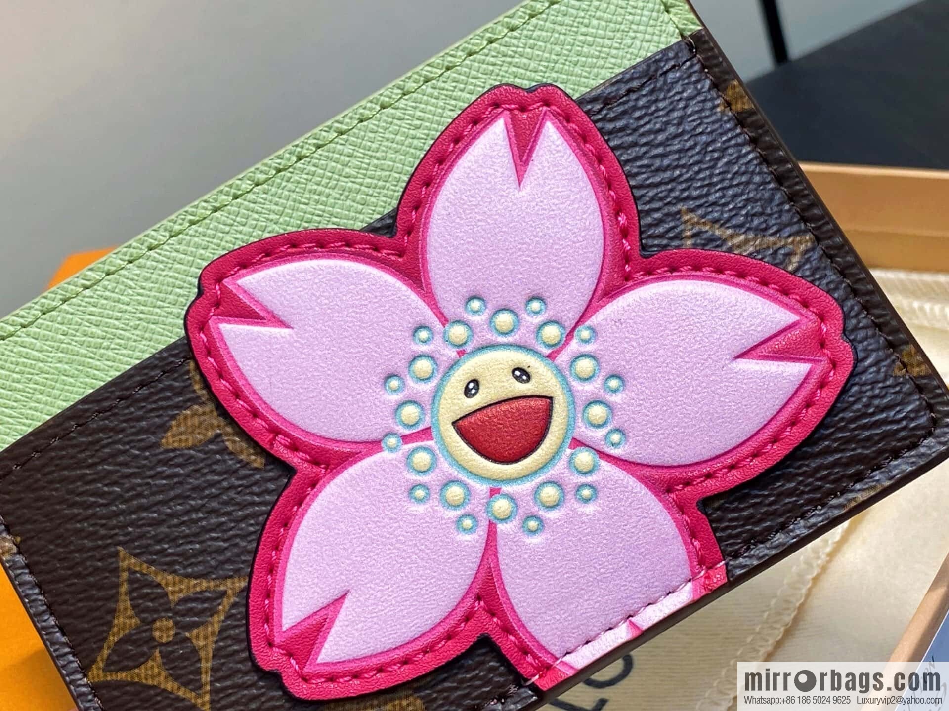 [Boutique‑grade] M13429 Sakura card holder wallet LV x TM card holder m13439 Murakami Takashi