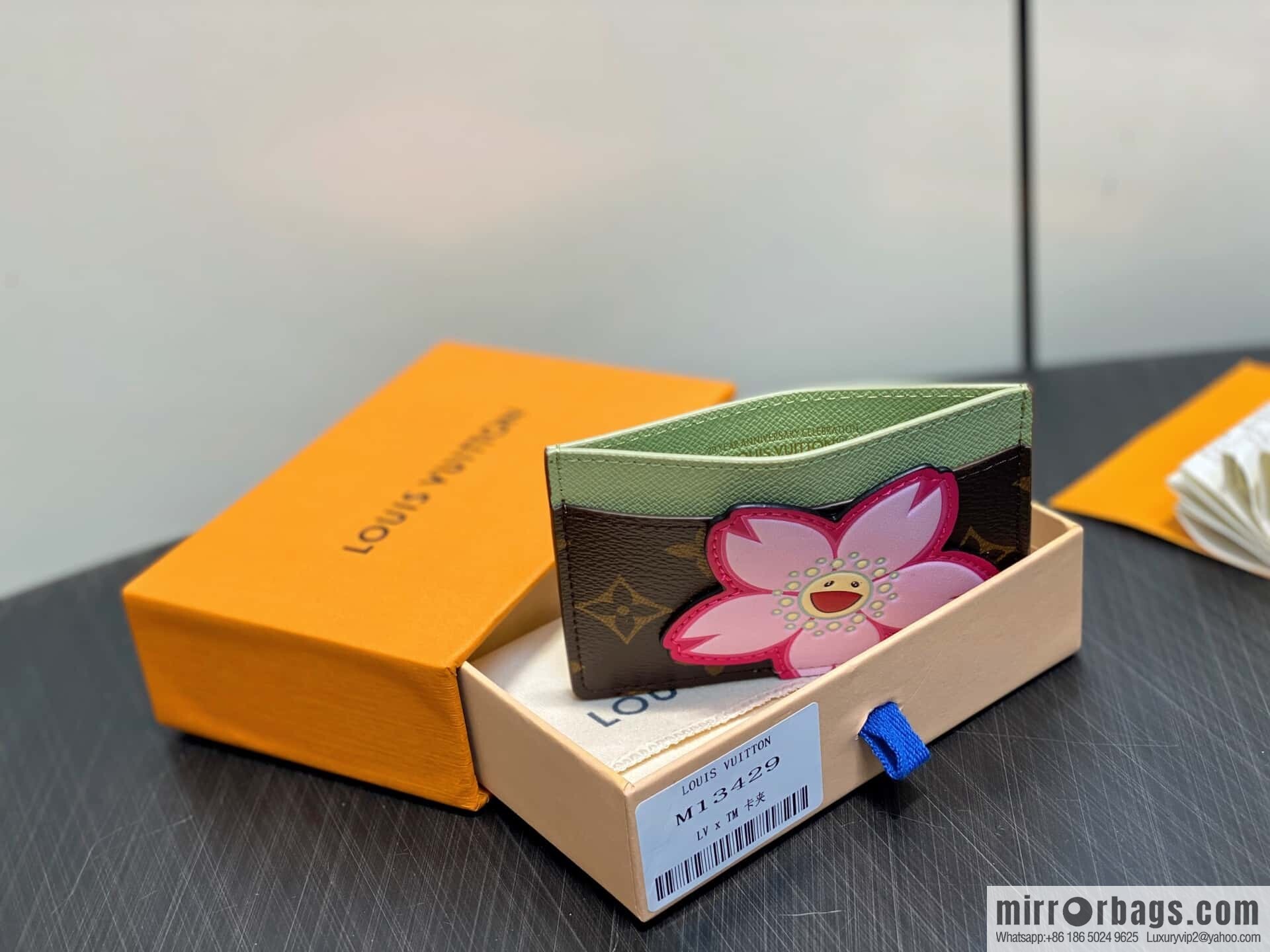[Boutique‑grade] M13429 Sakura card holder wallet LV x TM card holder m13439 Murakami Takashi