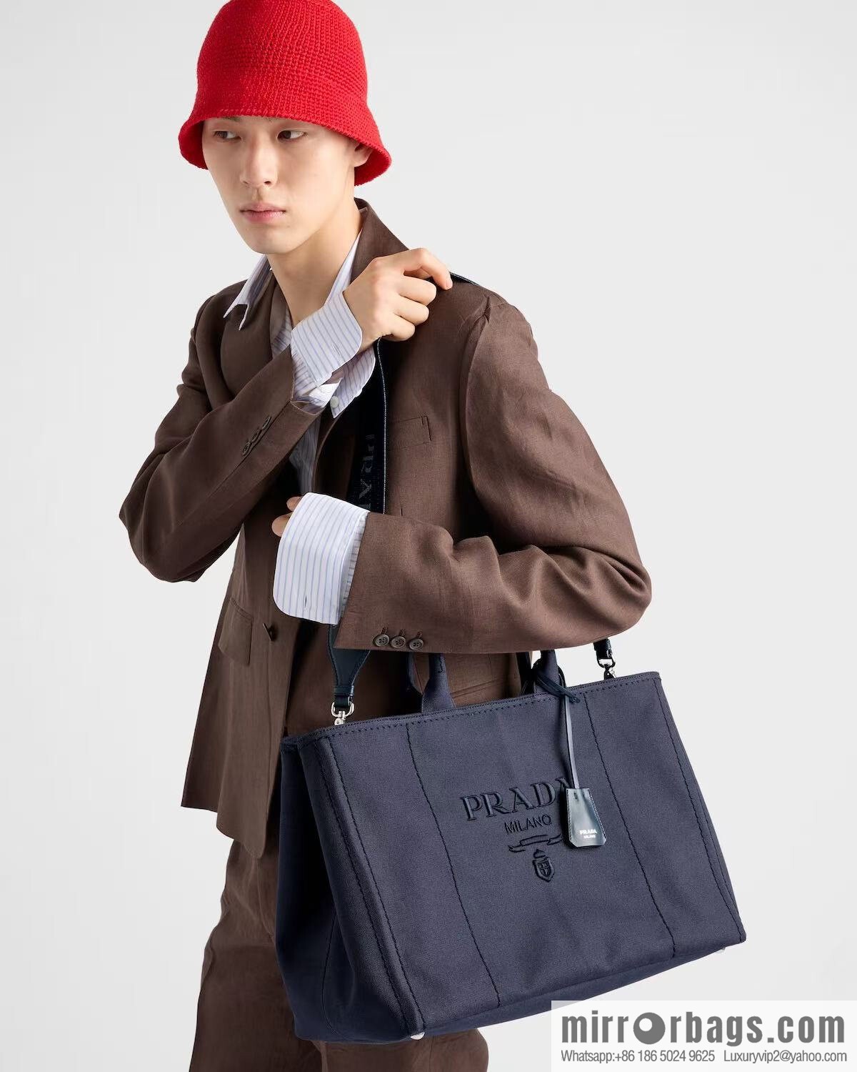 PRADA 🎉 new tote bag 🎉 2VG131 men's 🎉🎉 blue