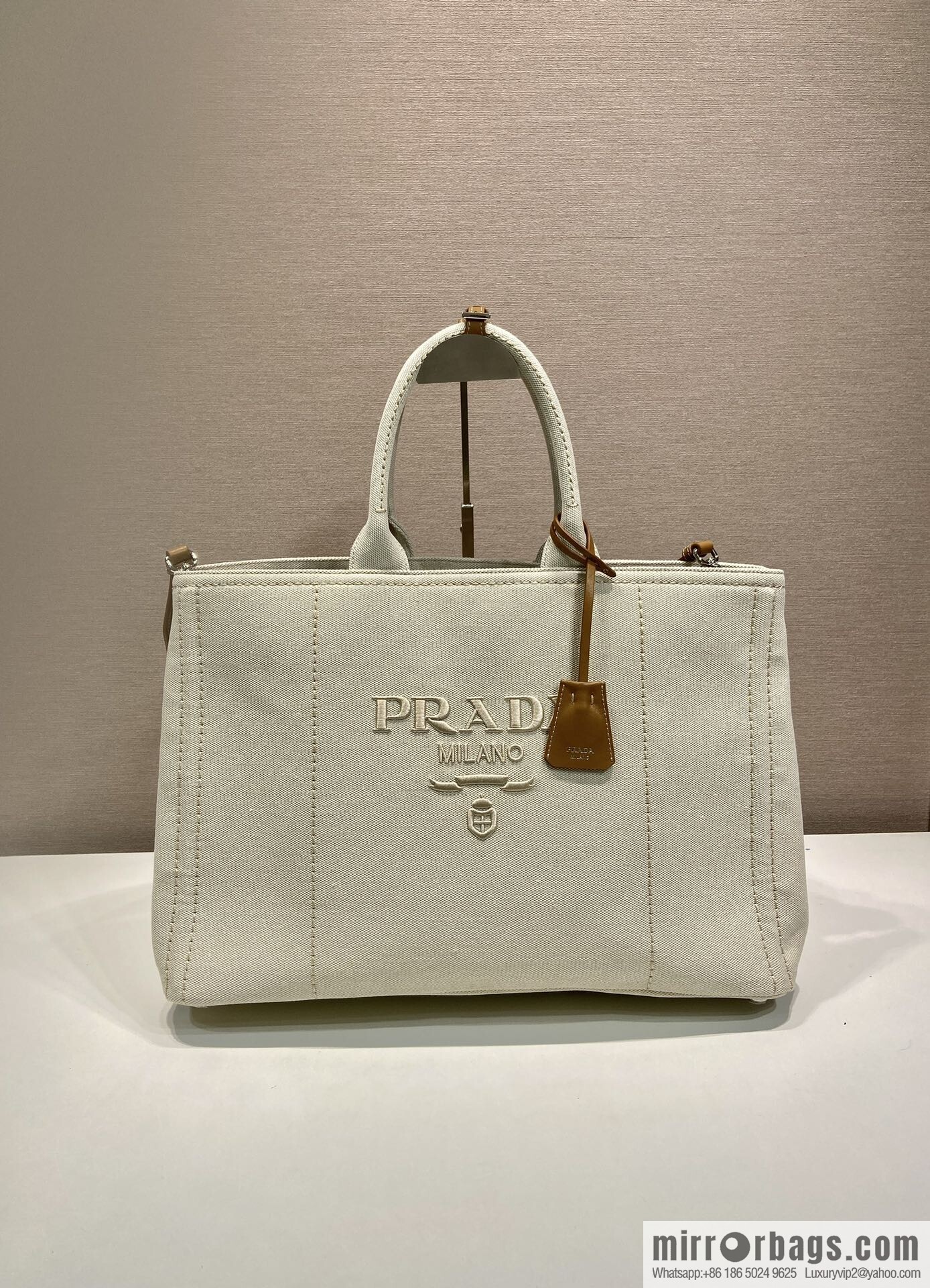 PRADA 🎉 new tote bag 🎉 2VG131 men's 🎉🎉 beige