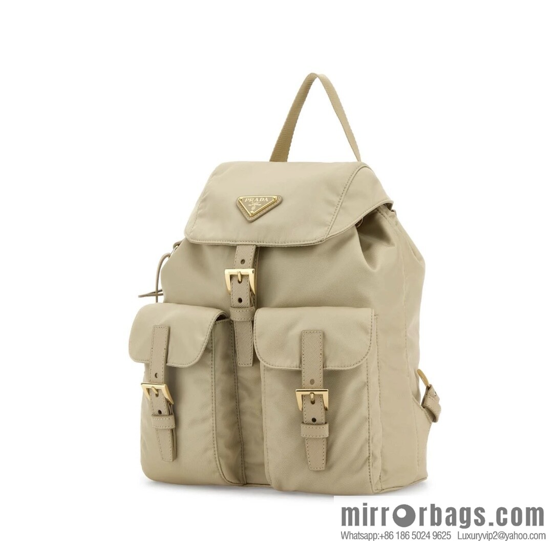 PRADA 🎉 Gold Buckle Classic Backpack 🎉 1BZ677 Gold Hardware 🎉🎉 Apricot