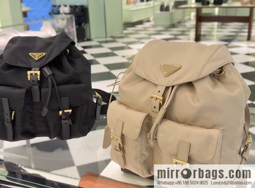 PRADA 🎉 Gold Buckle Classic Backpack 🎉 1BZ677 Gold Hardware 🎉🎉 Apricot