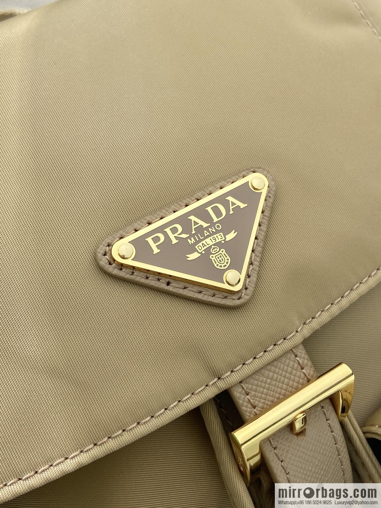 PRADA 🎉 Gold Buckle Classic Backpack 🎉 1BZ677 Gold Hardware 🎉🎉 Apricot