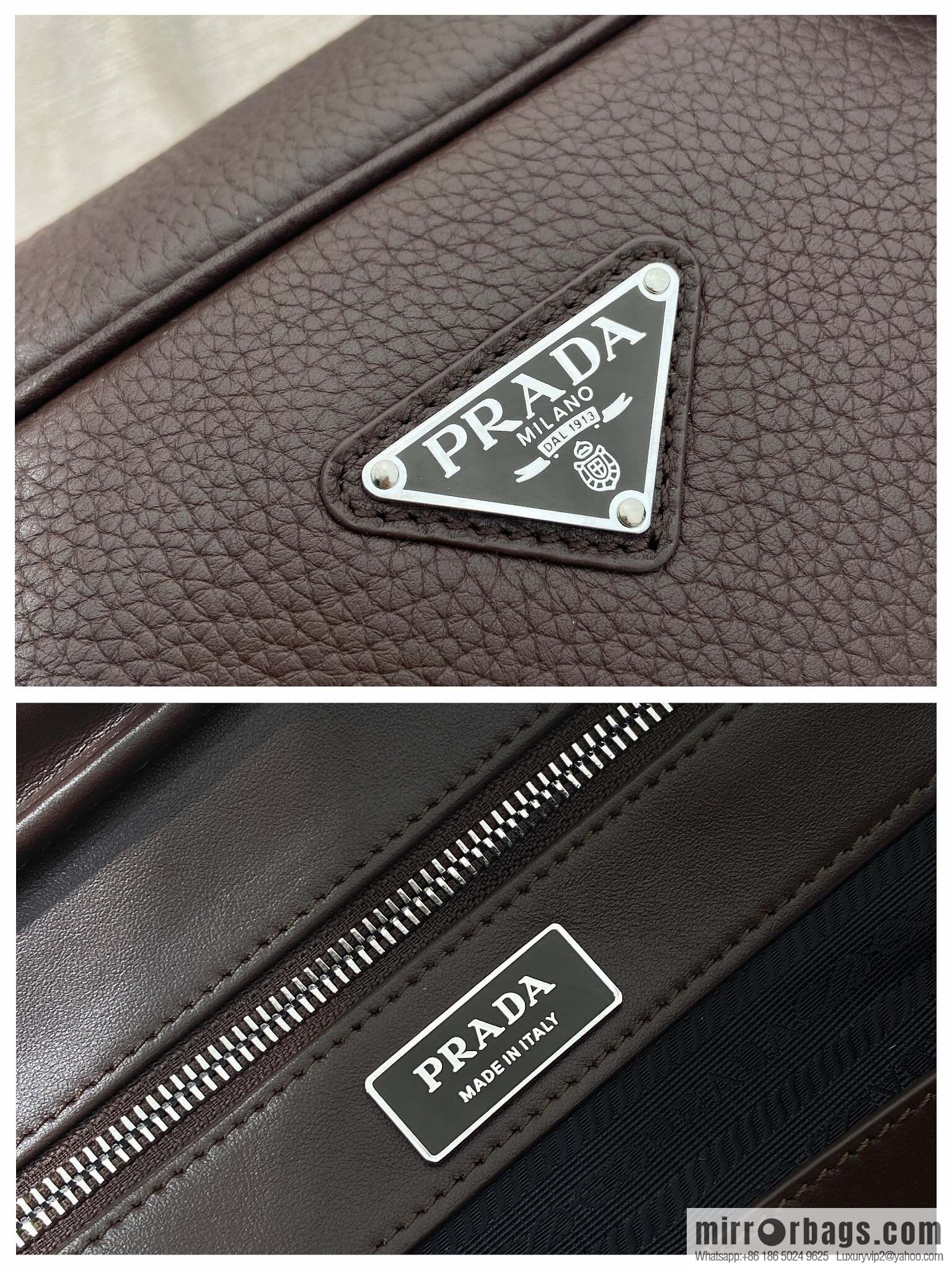 PRADA 🎉 new briefcase 🎉 2VE027 with lock 🎉🎉 coffee color