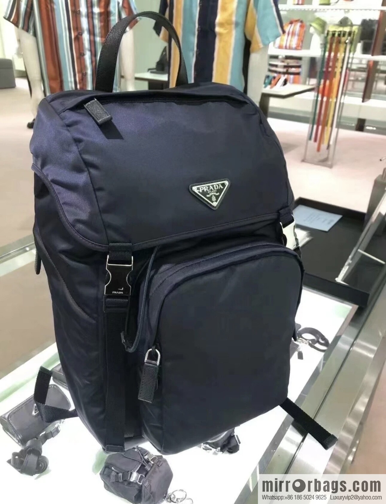 PRADA 🎉 Exclusive 🎉 2VZ135 Backpack 🎉🎉 Blue