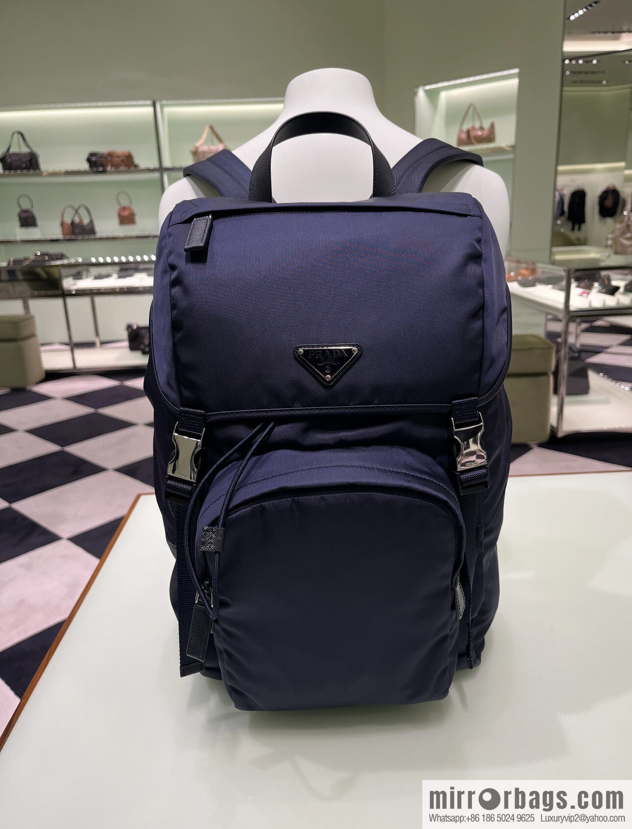 PRADA 🎉 Exclusive 🎉 2VZ135 Backpack 🎉🎉 Blue