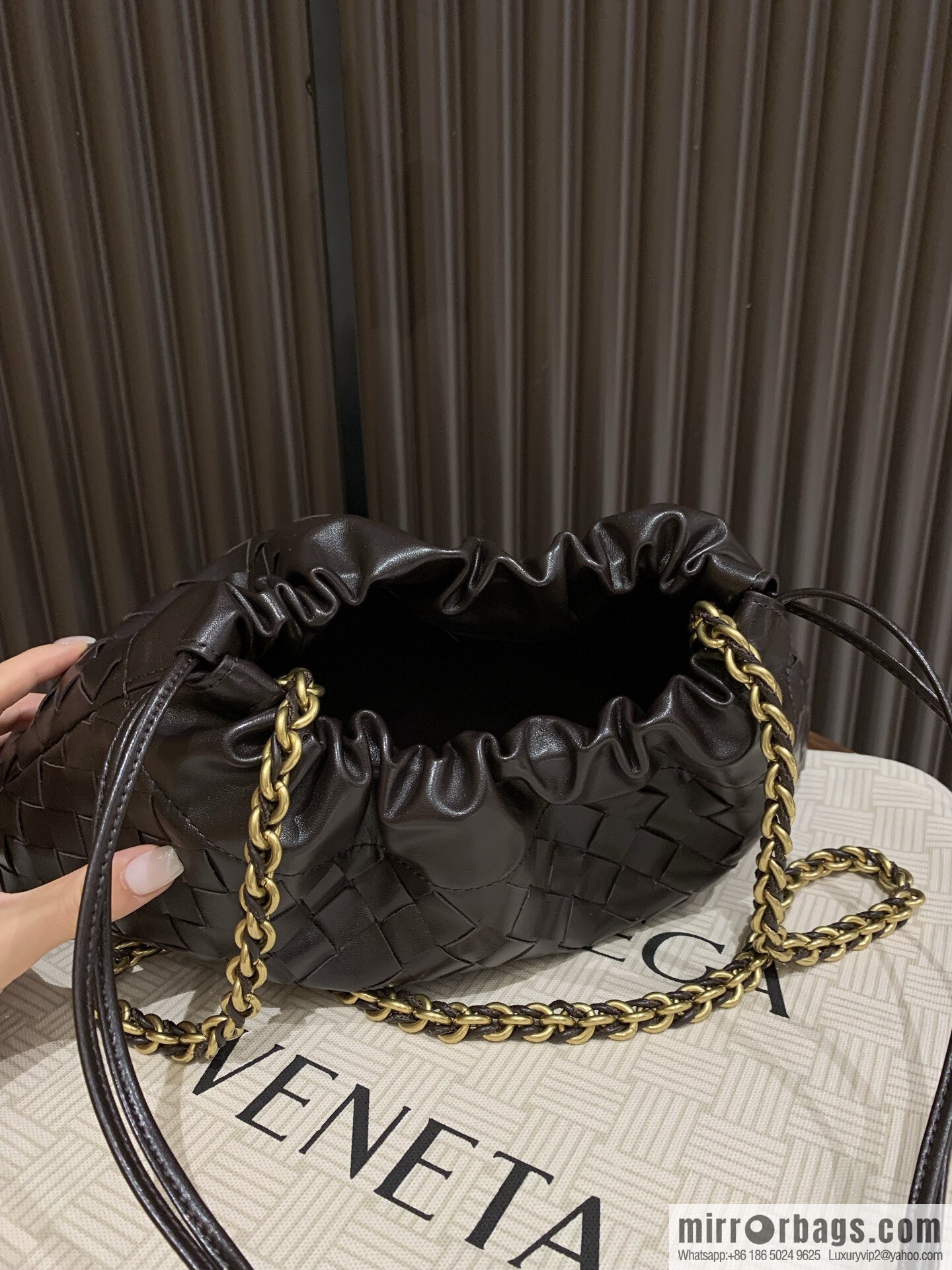 BV Dustbag Notte Clutch 839394 Chocolate Brown