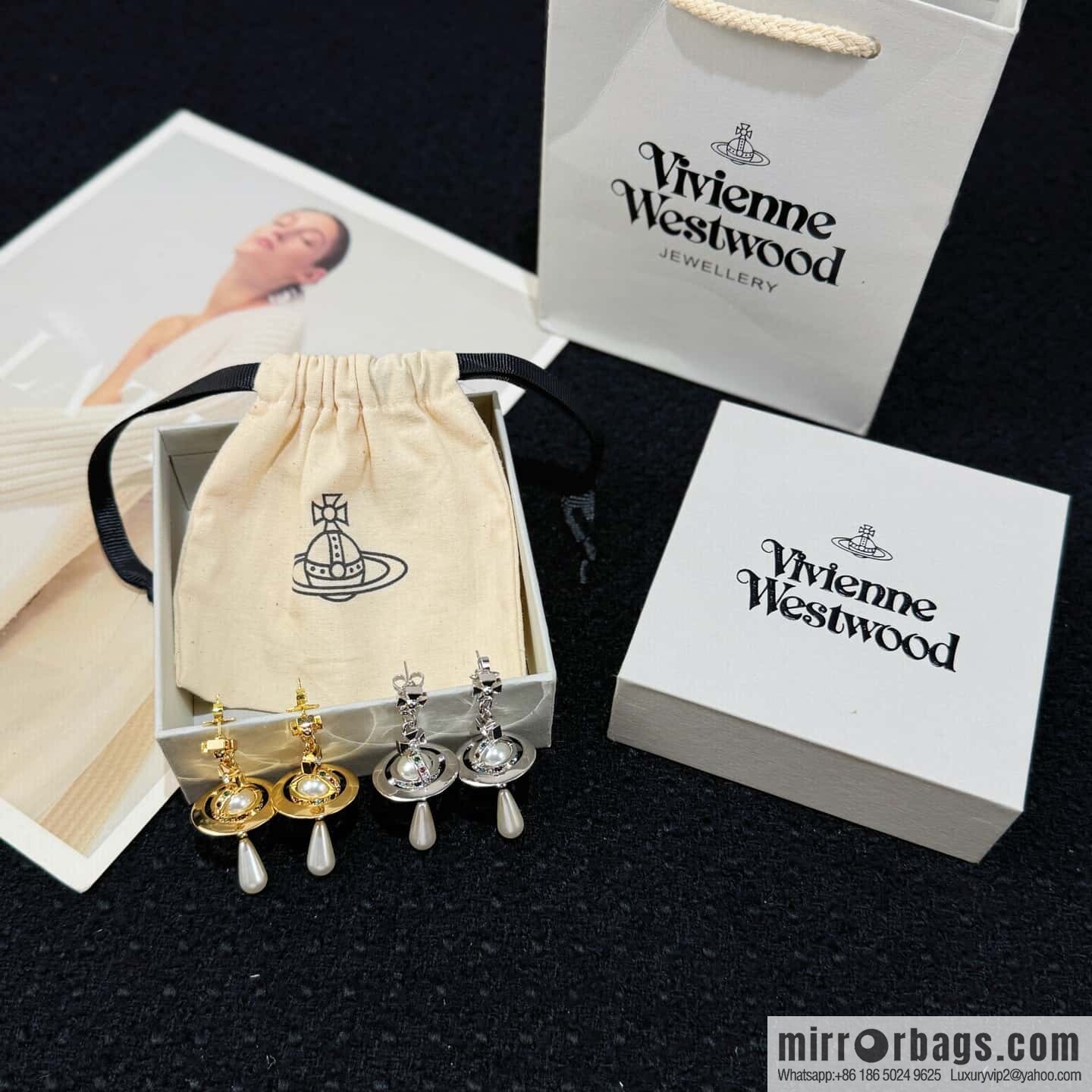 ❗️New ❗️ New ☑️ Vivienne Westwood Queen Mother Saturn earrings