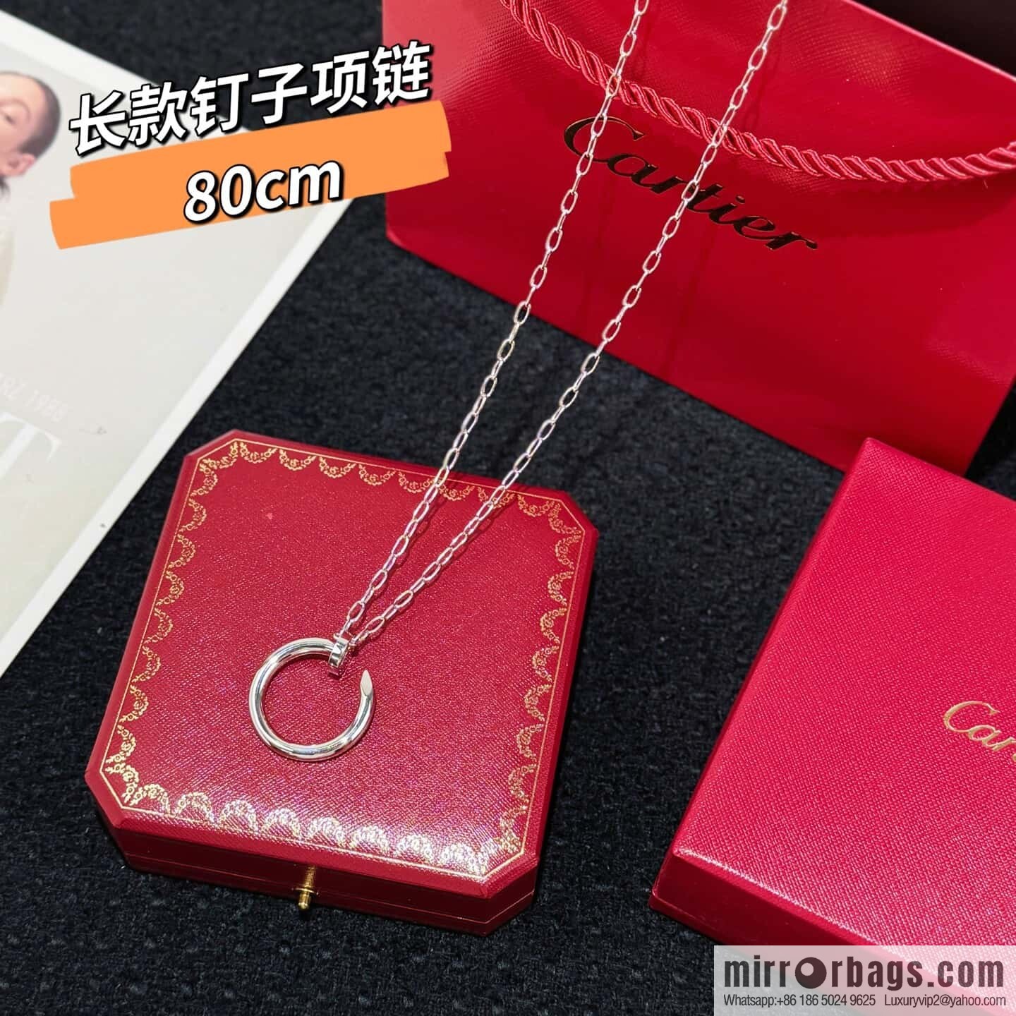 ❗New ❗ 80cm ☀☀ Cartier Cartier glossy nail necklace ☀