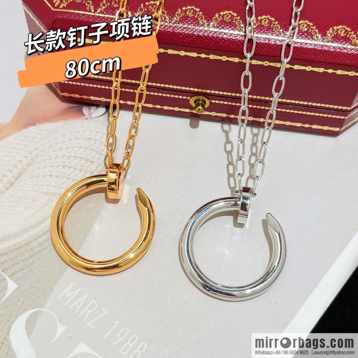 ❗New ❗ 80cm ☀☀ Cartier Cartier glossy nail necklace ☀