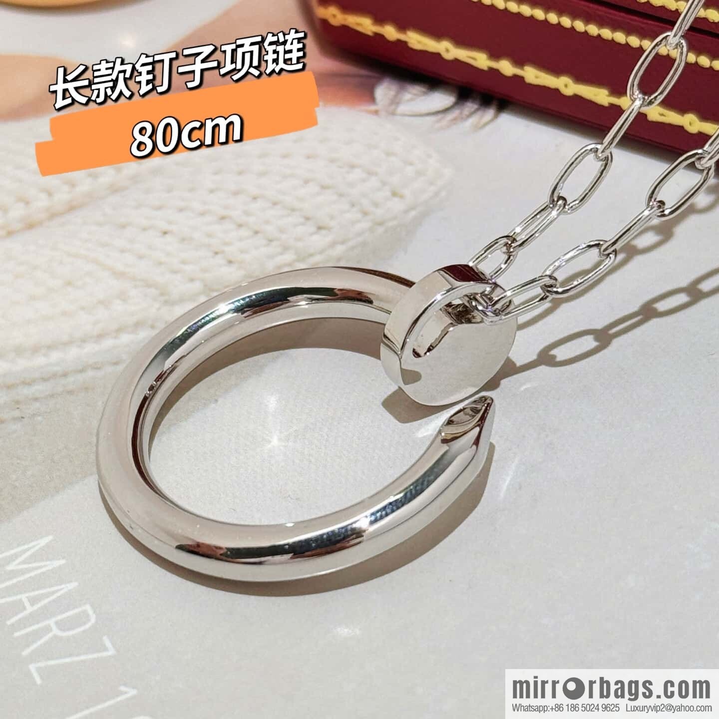 ❗New ❗ 80cm ☀☀ Cartier Cartier glossy nail necklace ☀