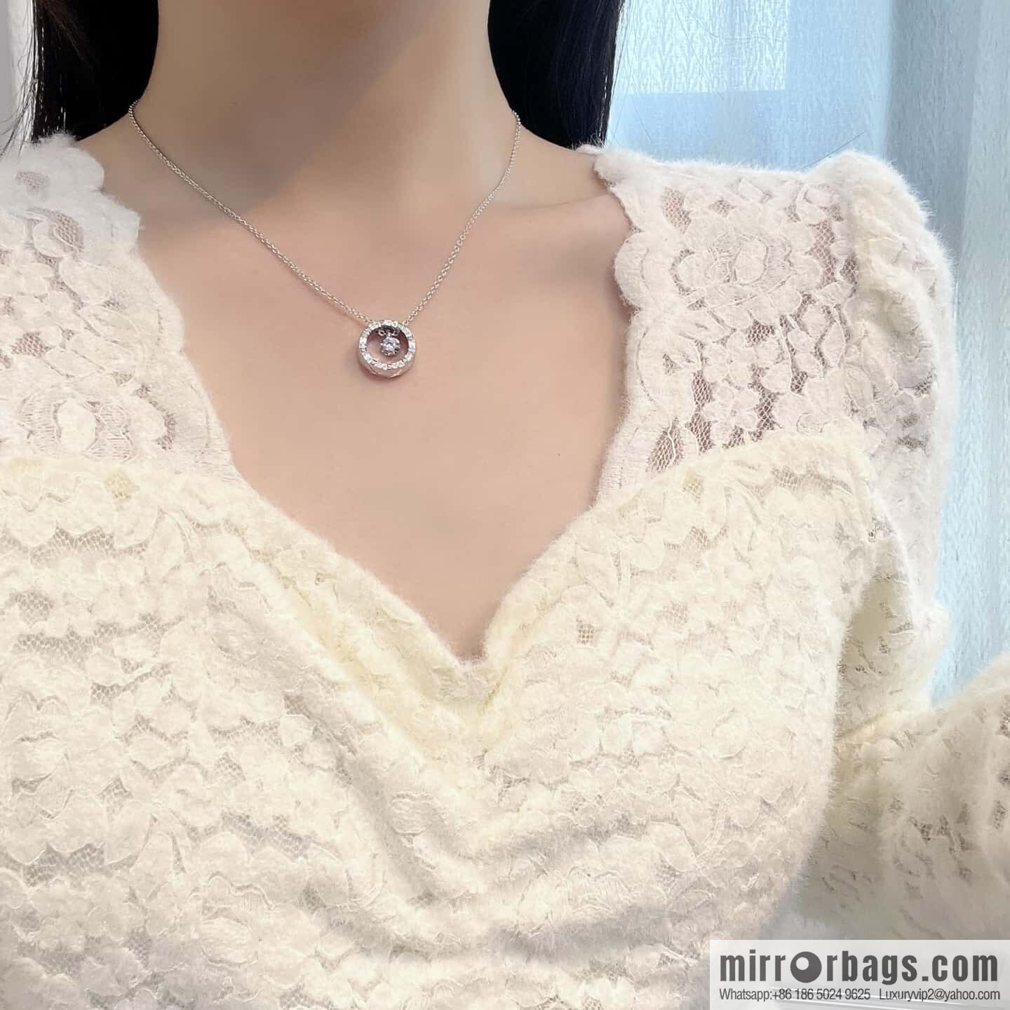 ❗️New ❗️ Chanel coco crush series full diamond full moon necklace