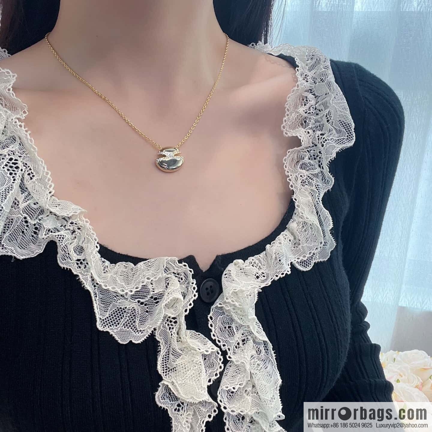 ❗New ❗ ☀ Original ☀️☀ BVLGARI Bulgari CABOCHON with diamond oval egg necklace ☀