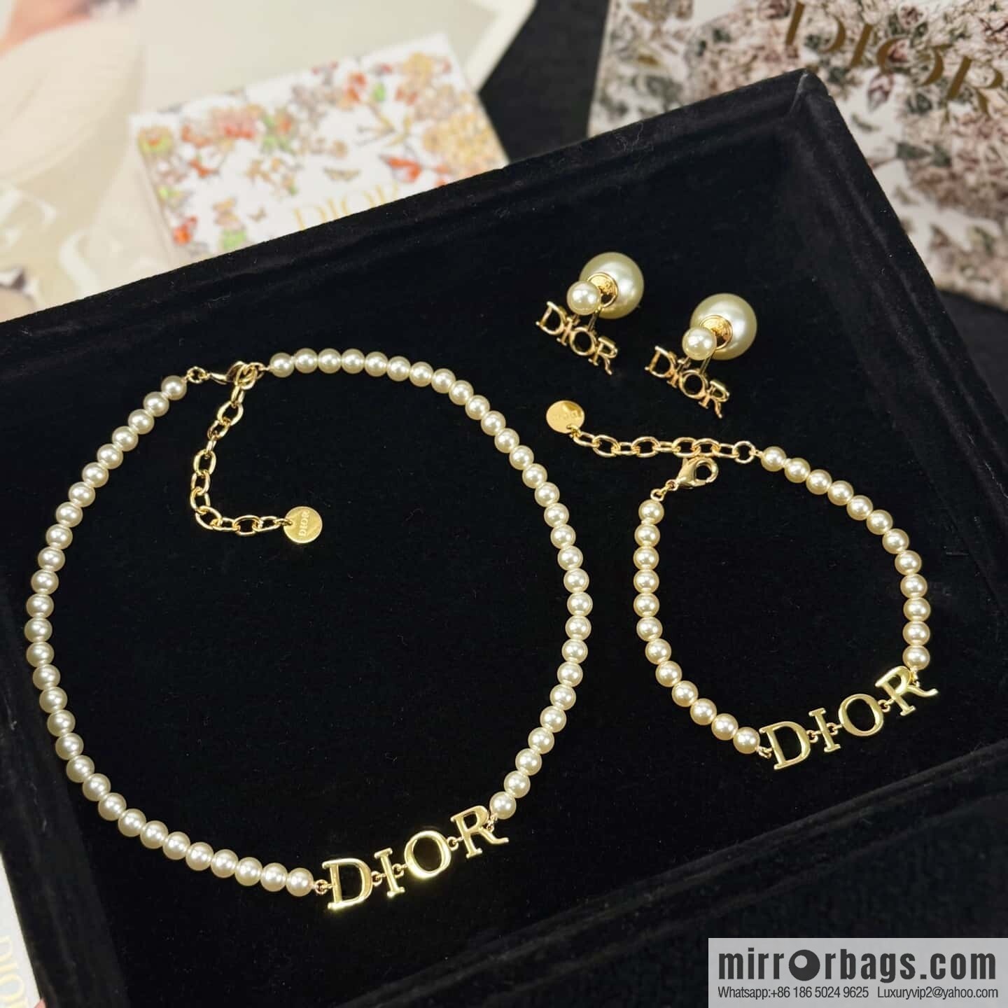 ❗️New ❗️ ☀️☀️ New ☑️ Dior Dior pearl CD necklace earrings bracelet ☀️