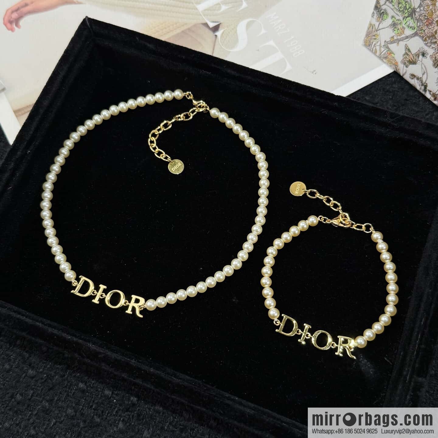 ❗️New ❗️ ☀️☀️ New ☑️ Dior Dior pearl CD necklace earrings bracelet ☀️