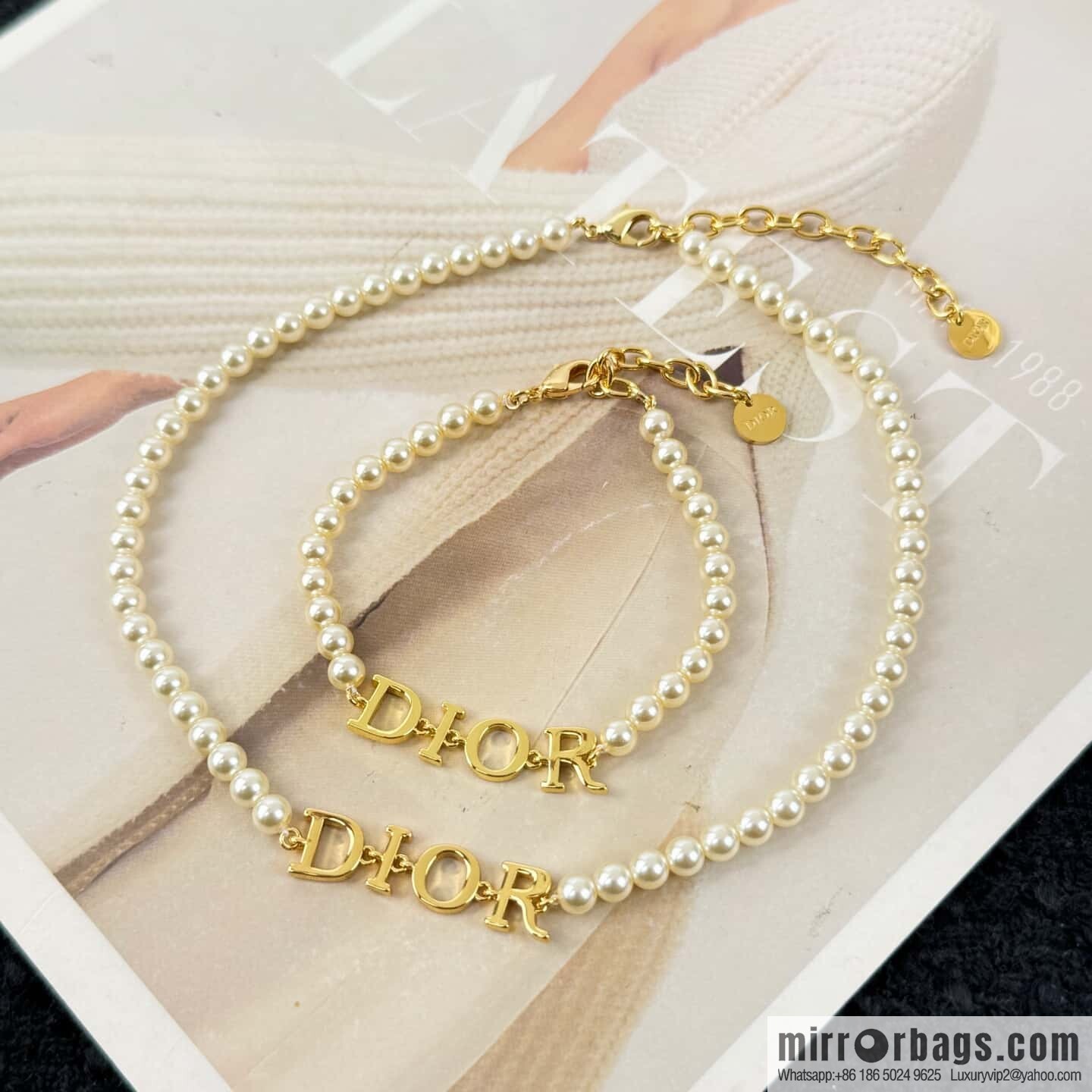 ❗️New ❗️ ☀️☀️ New ☑️ Dior Dior pearl CD necklace earrings bracelet ☀️