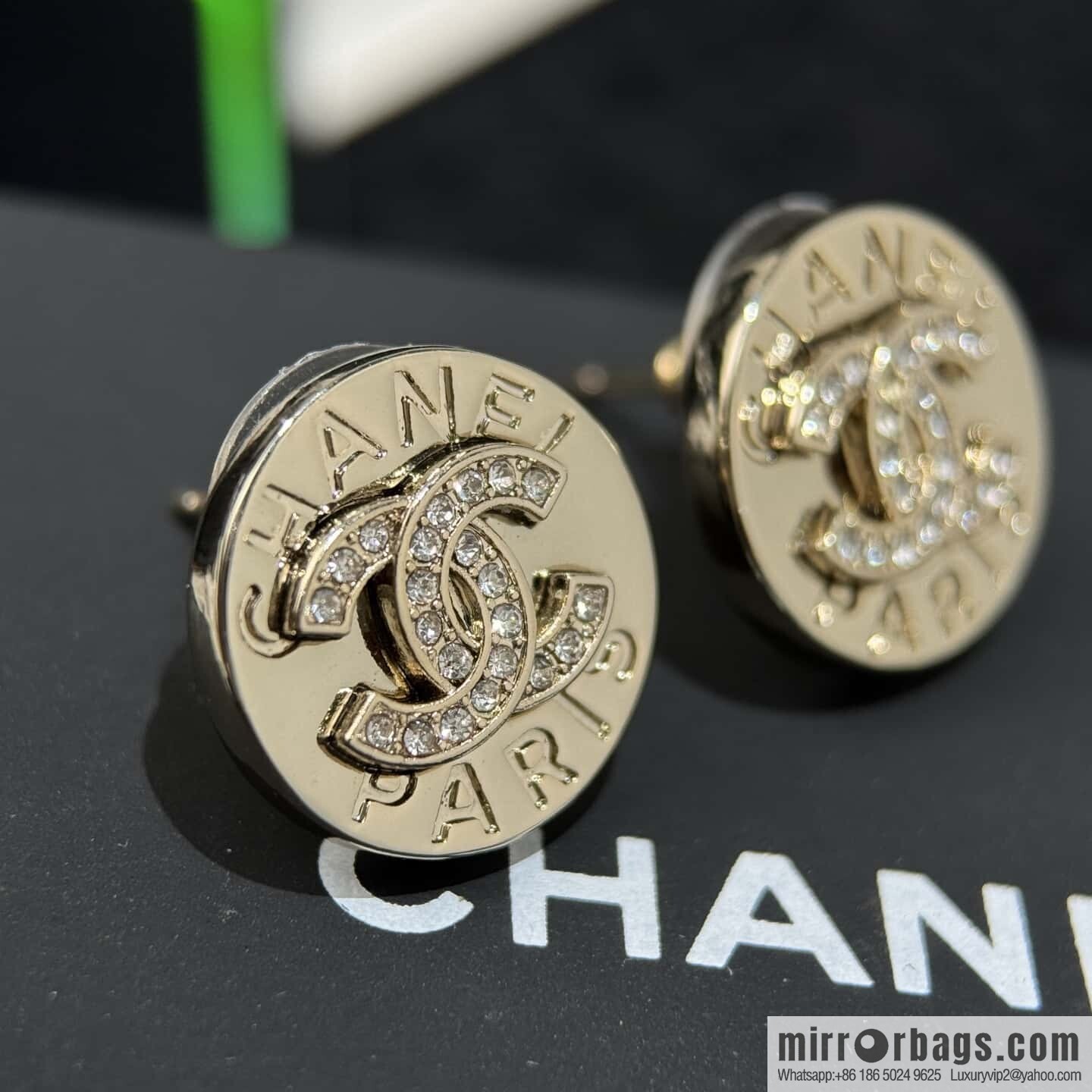 ❗️New ❗️ ☀️ new ☑️ Chanel double c button necklace stud earrings ☀️