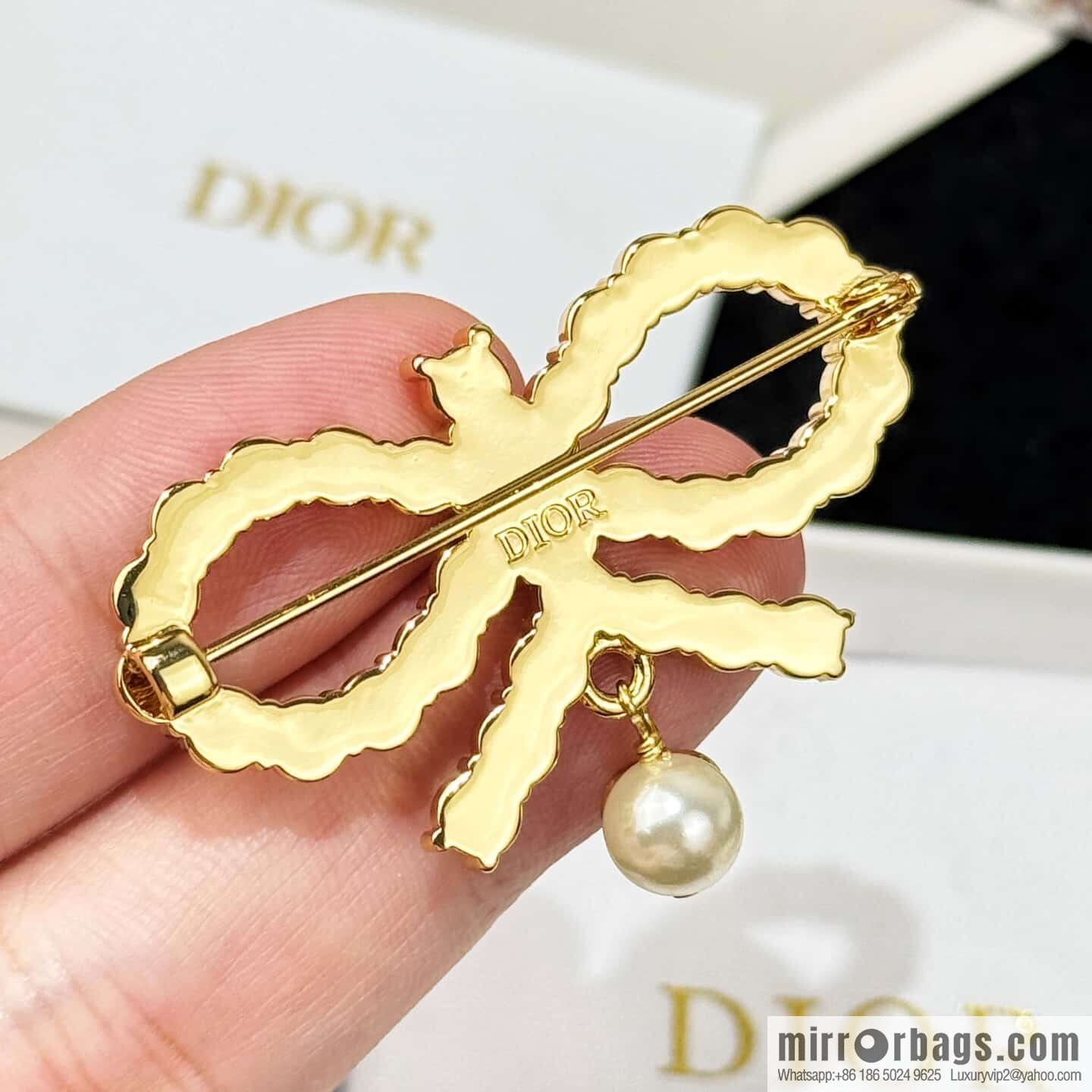 ❗️New ❗️ ☀️ New ☑️ Dior Dior pearl bow full diamond necklace earrings stud earrings bracelet ☀️