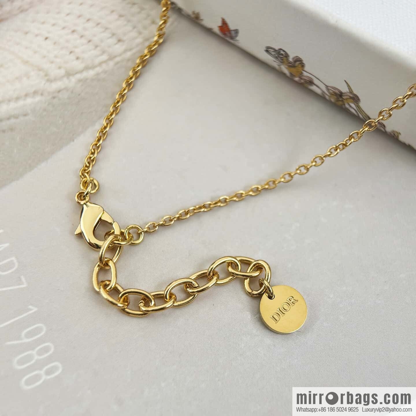❗️New ❗️ ☀️ New ☑️ Dior Dior pearl bow full diamond necklace earrings stud earrings bracelet ☀️