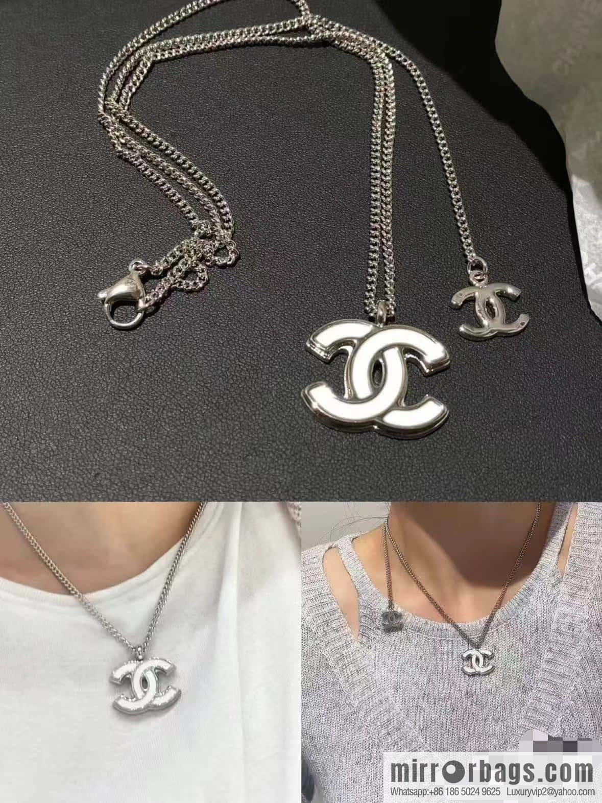 ❗️New ❗️ ☀️ New ☑️ Chanel White Double C Necklace Earrings ☀️