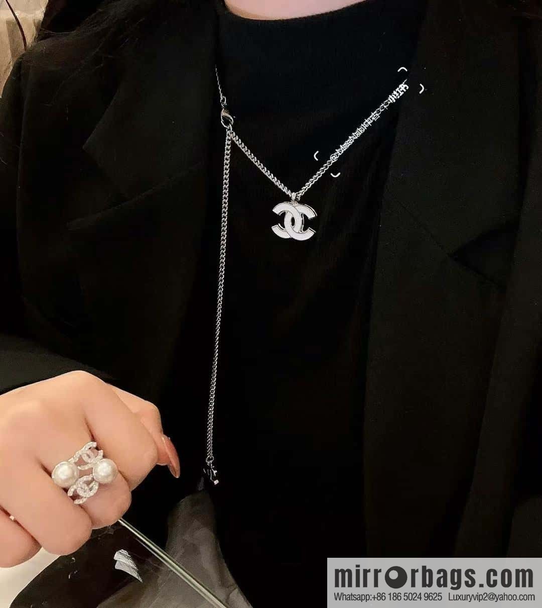 ❗️New ❗️ ☀️ New ☑️ Chanel White Double C Necklace Earrings ☀️