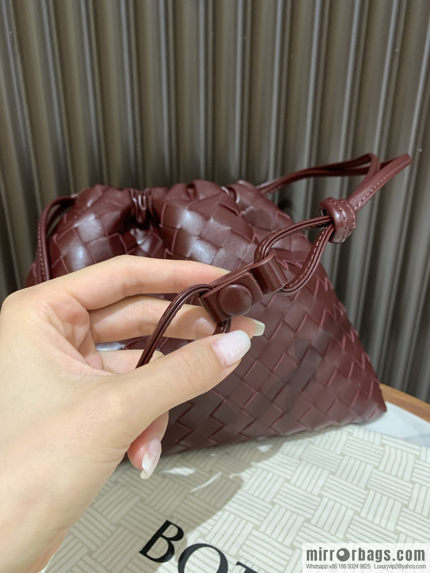 BV M Dustbag clutch bag 796728 Barolo burgundy
