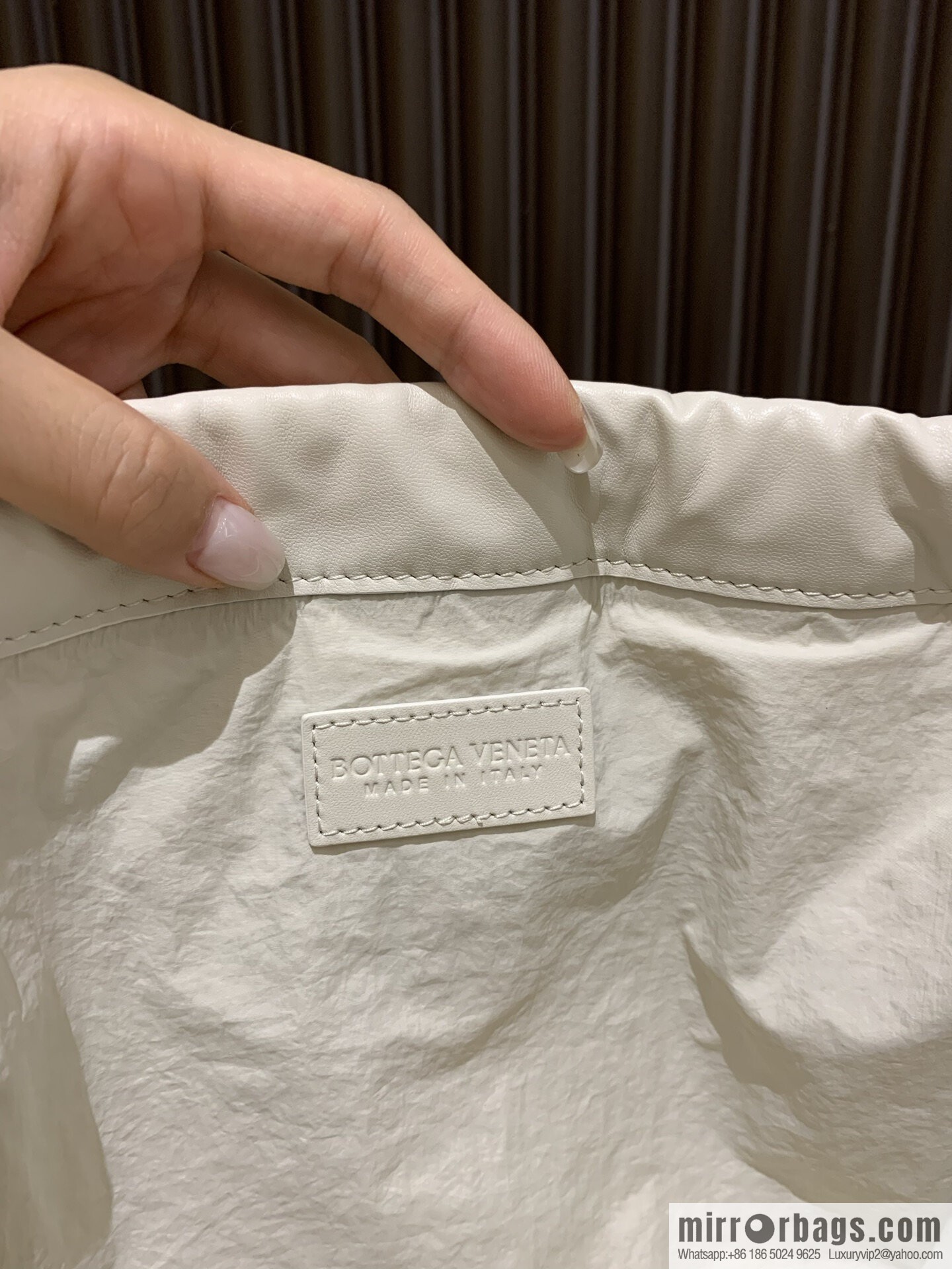 BV medium Dustbag clutch bag 796728 chalk white