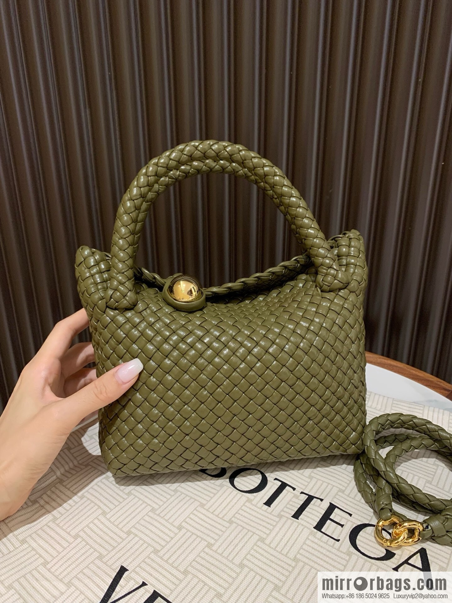 BV S Tosca crossbody bag 776755 Seaweed green