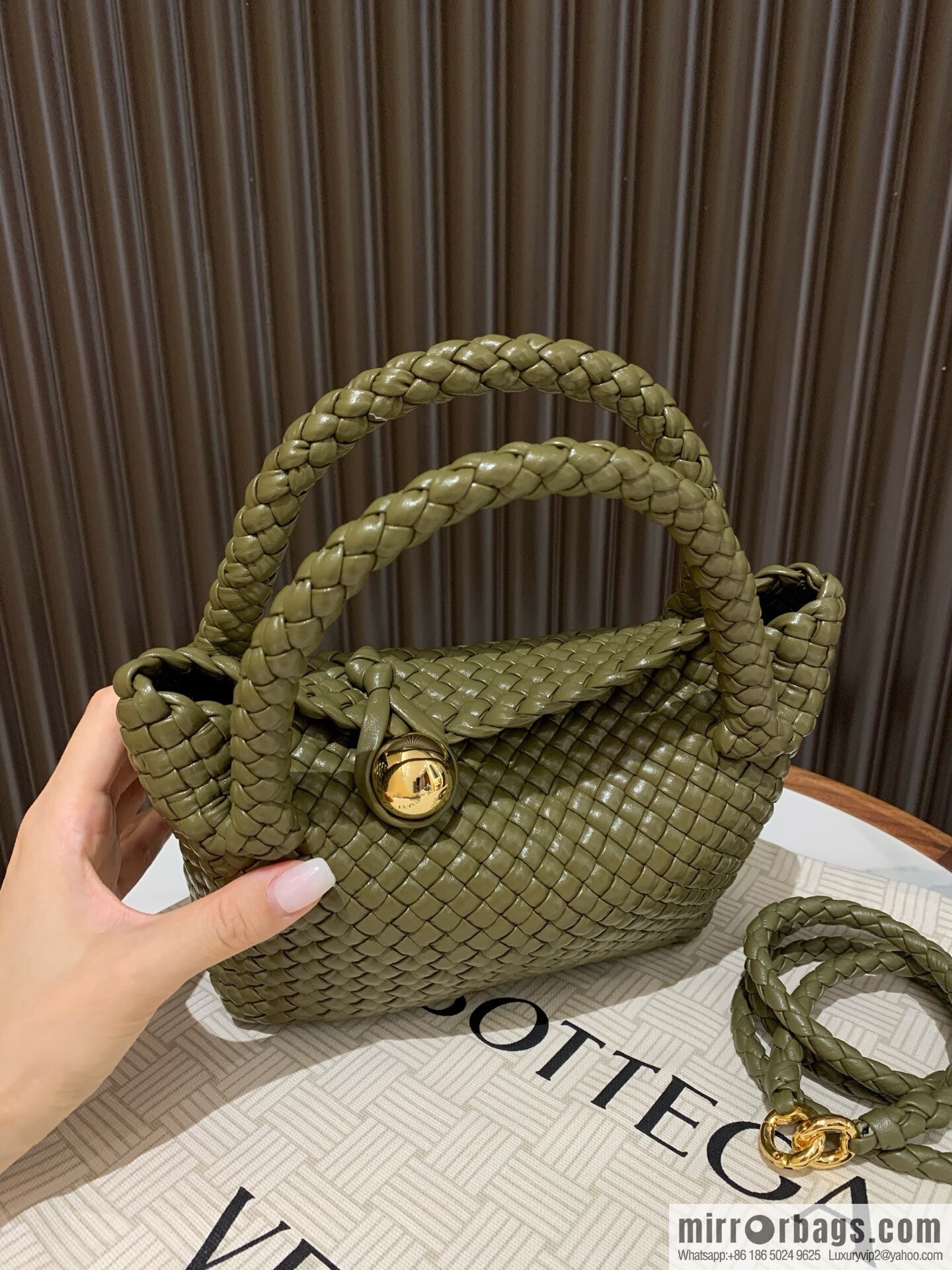 BV S Tosca crossbody bag 776755 Seaweed green